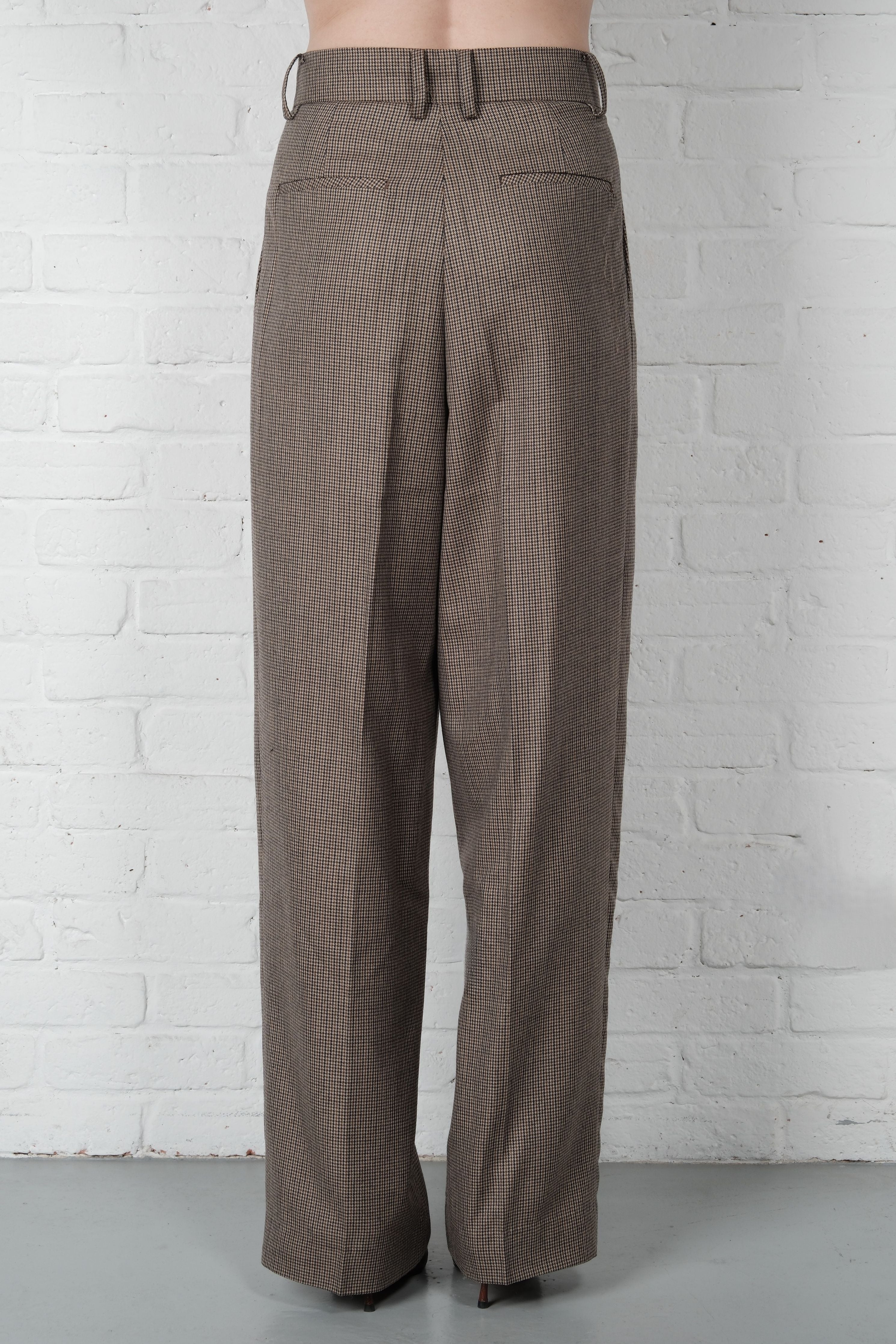 Checked Pleated Trousers - Image 4