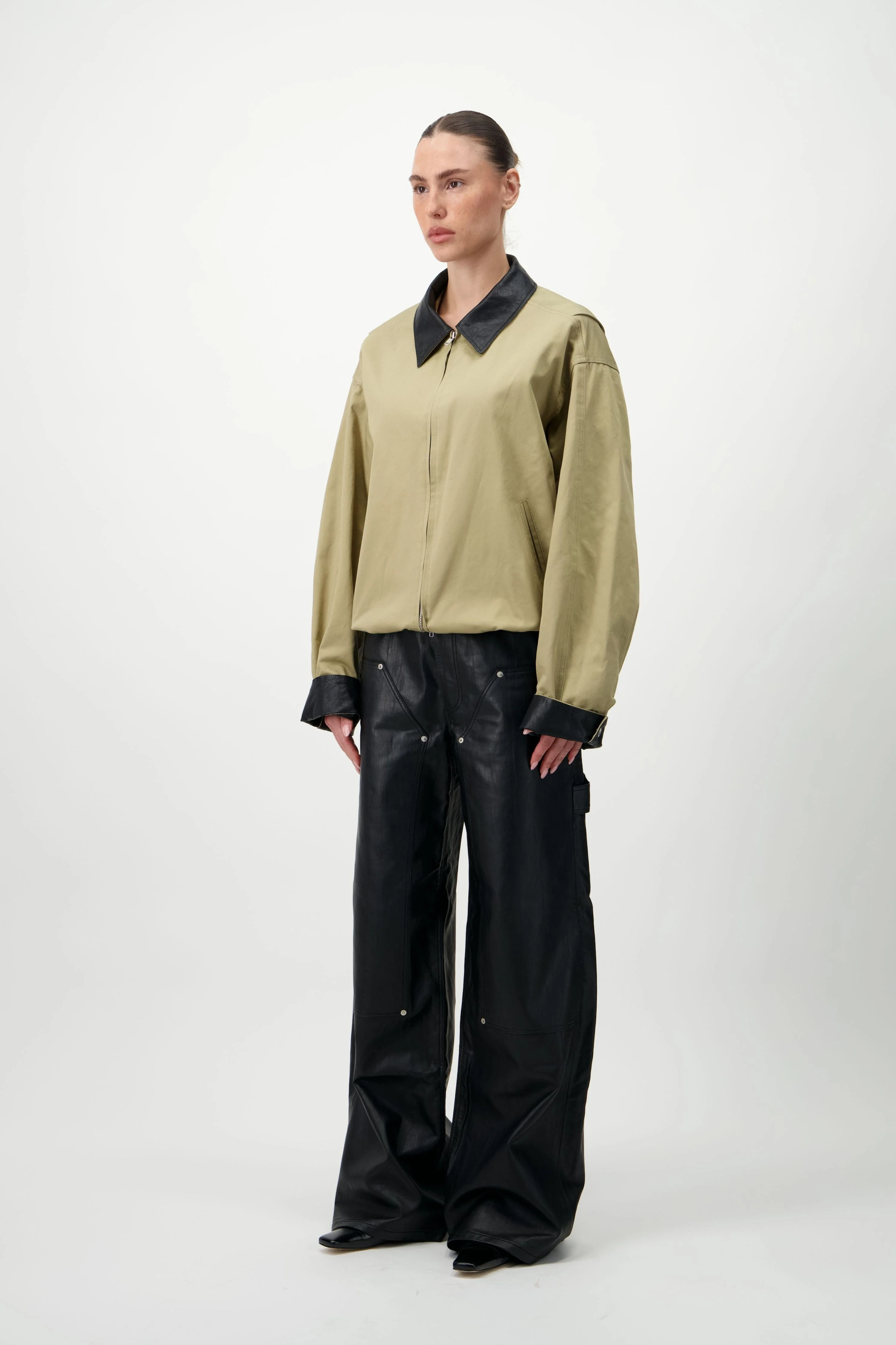 Cotton & Leather Blouson - Image 3