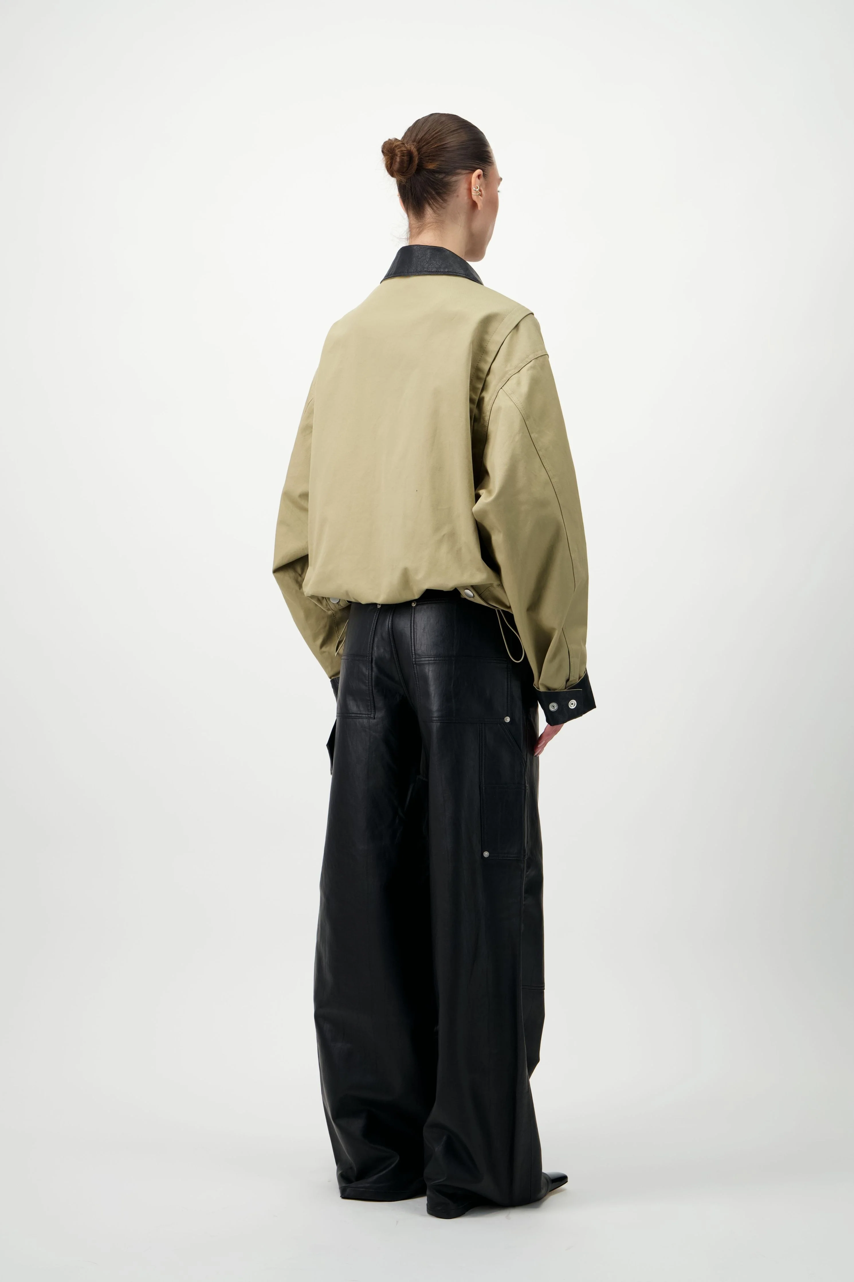 Cotton & Leather Blouson - Image 4