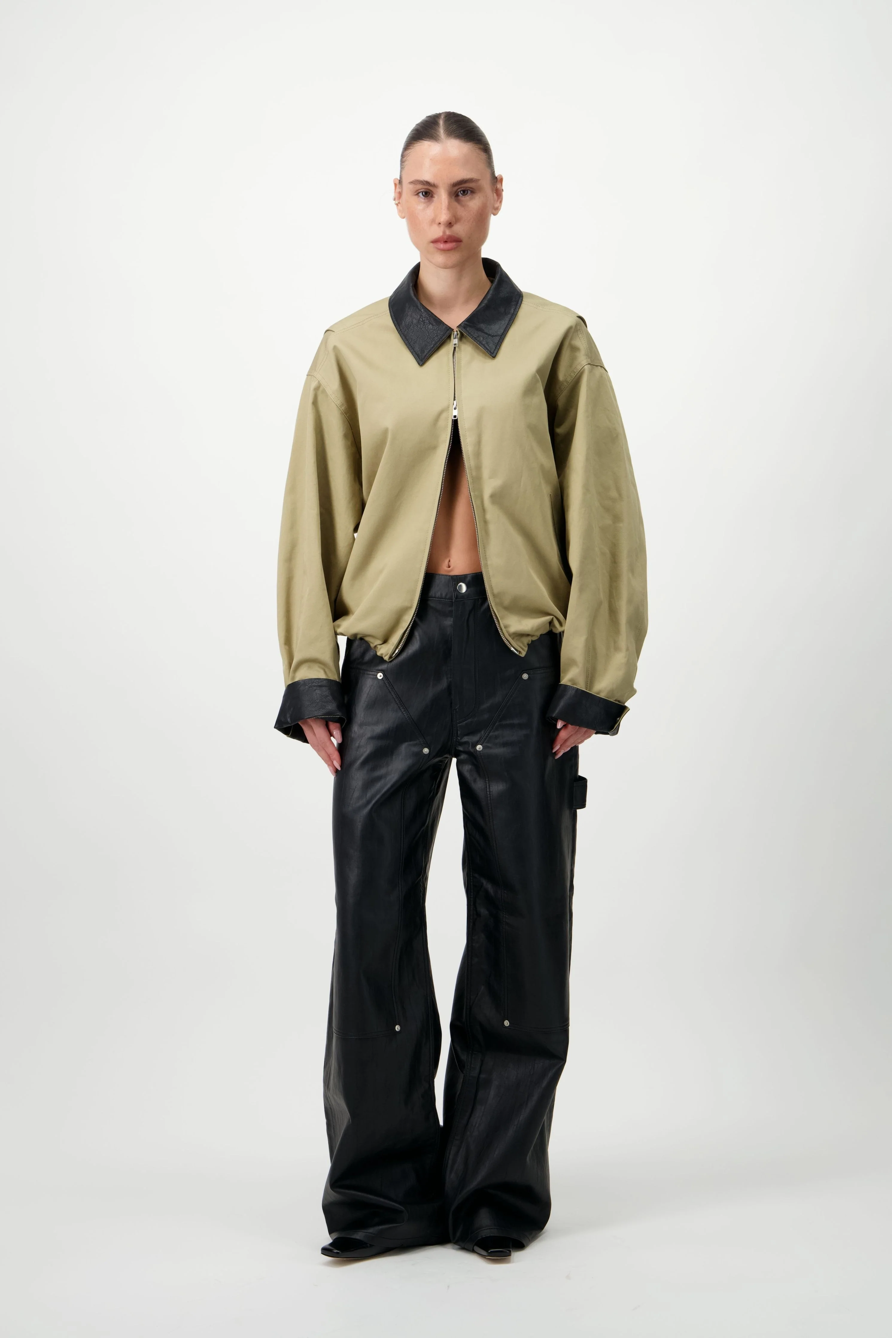 Cotton & Leather Blouson - Image 5