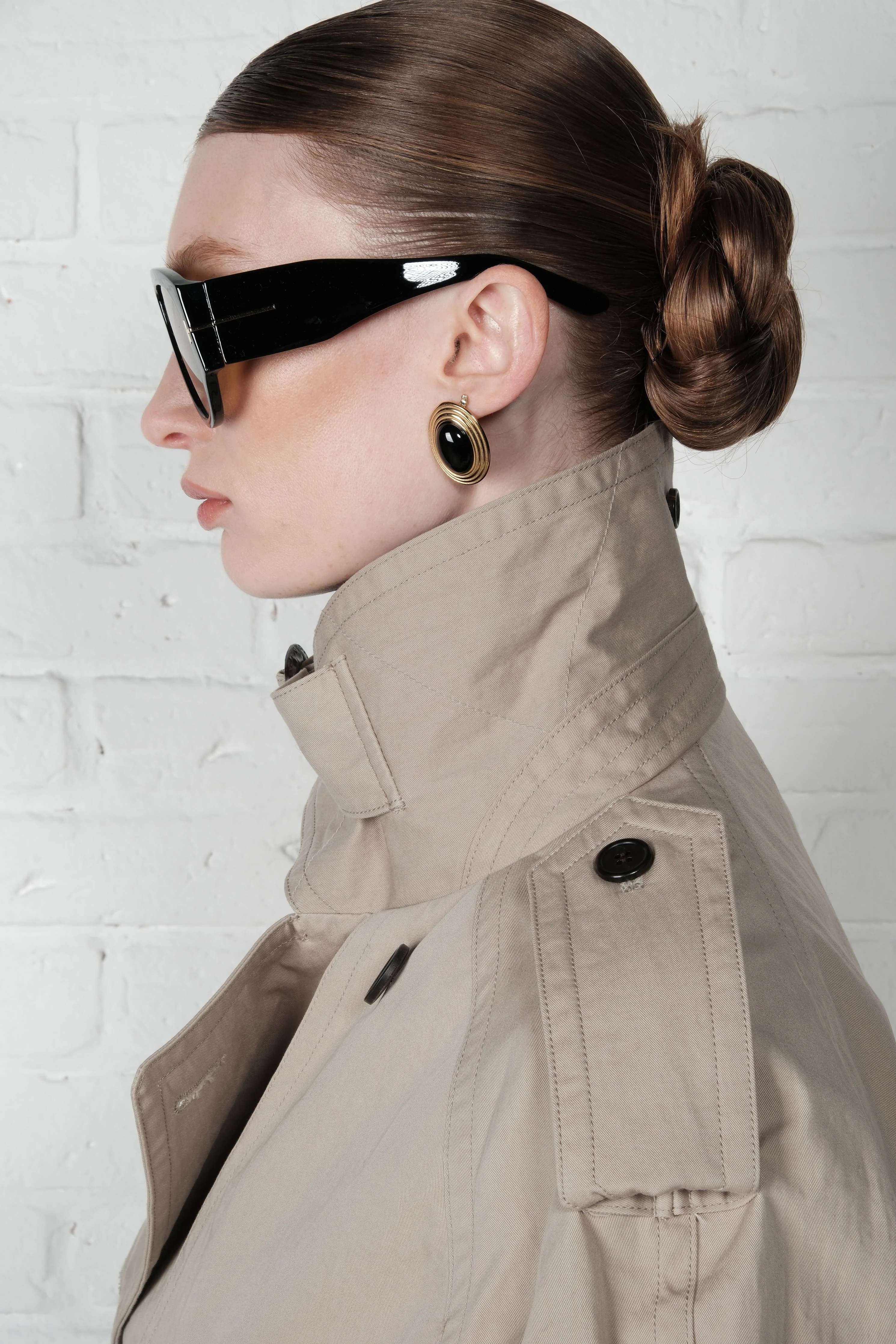 Cropped Trench Coat - Beige - Image 8