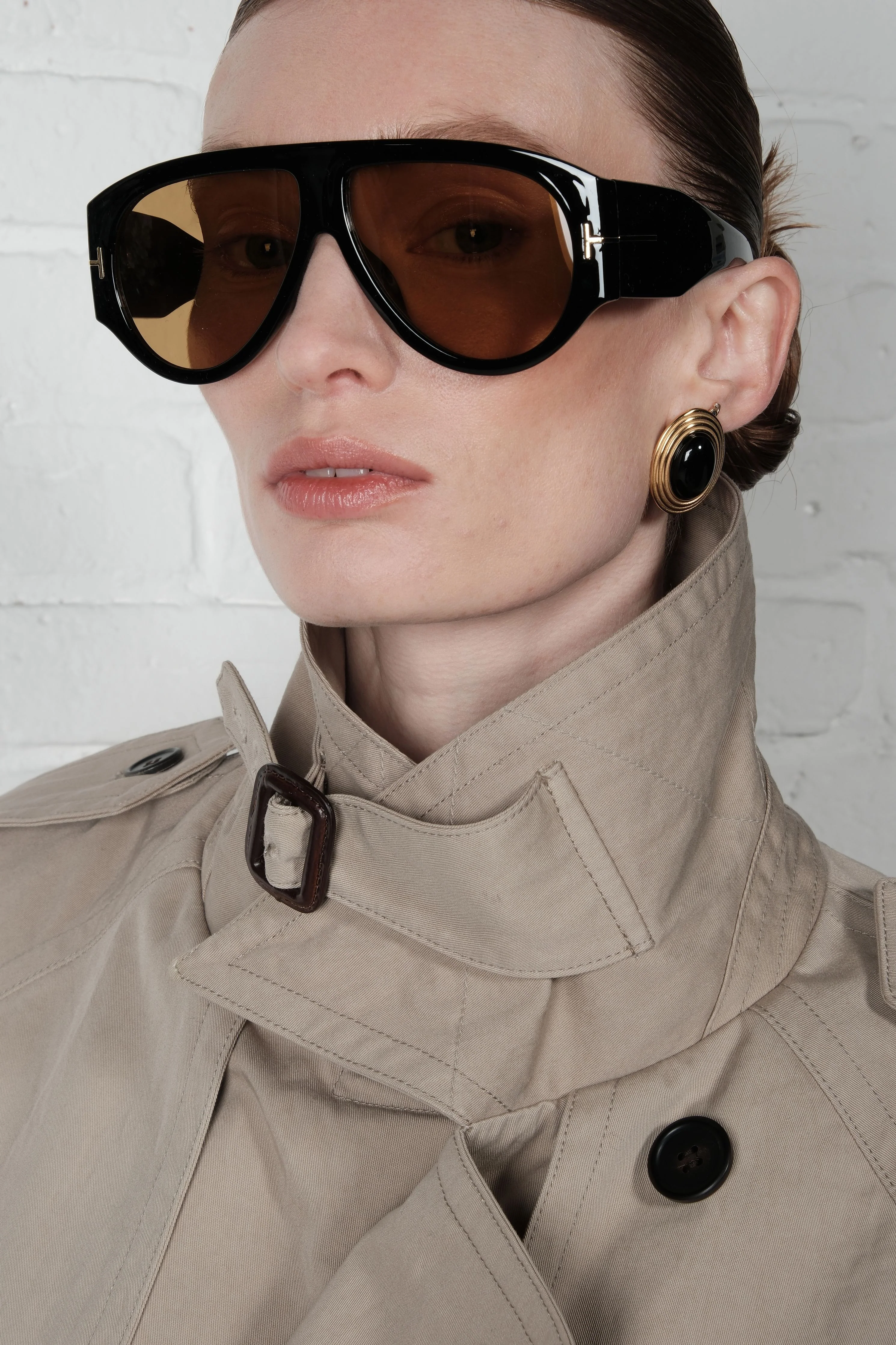 Cropped Trench Coat - Beige - Image 9