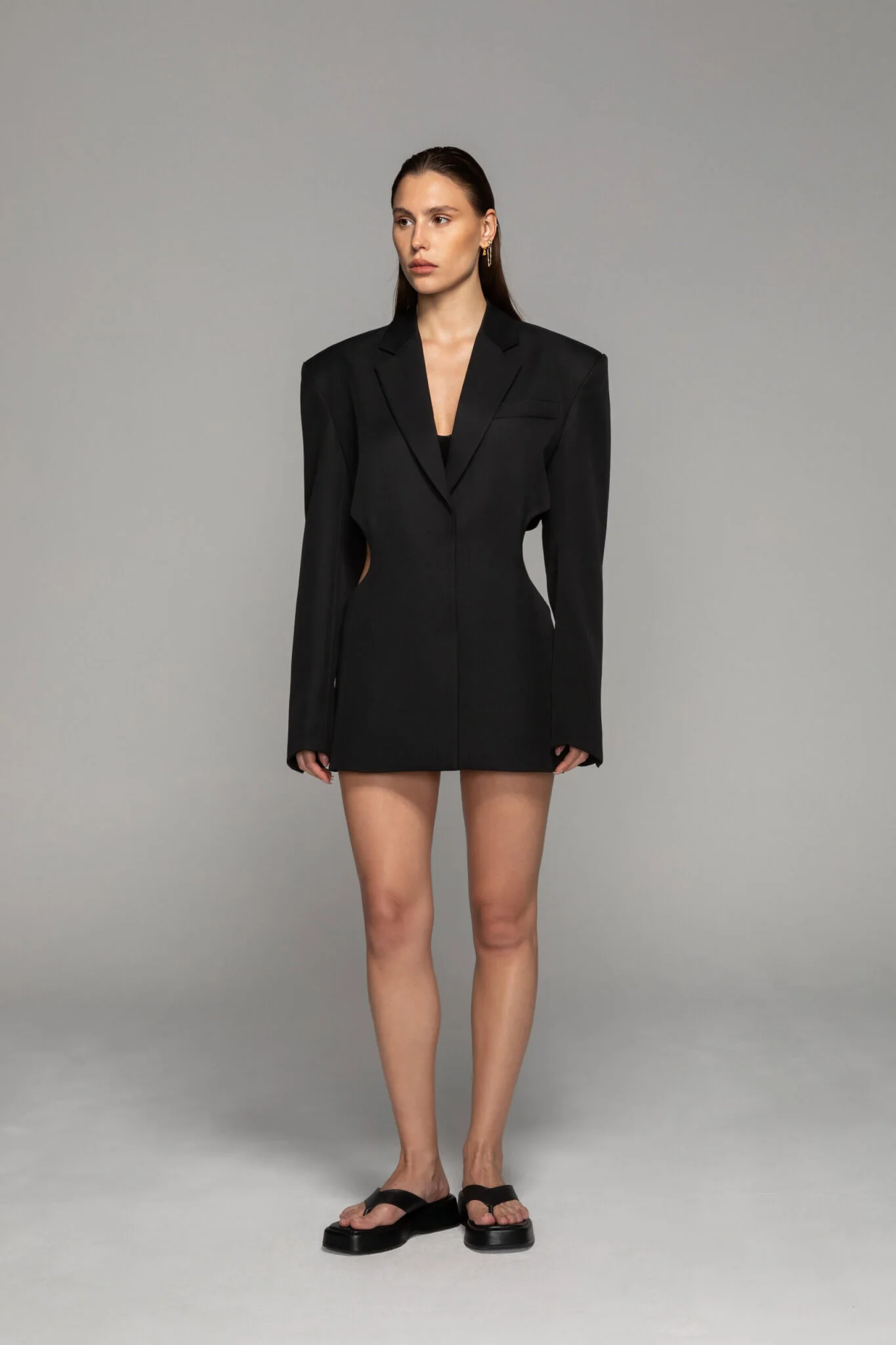 Cut-Out Blazer - Black - Image 8