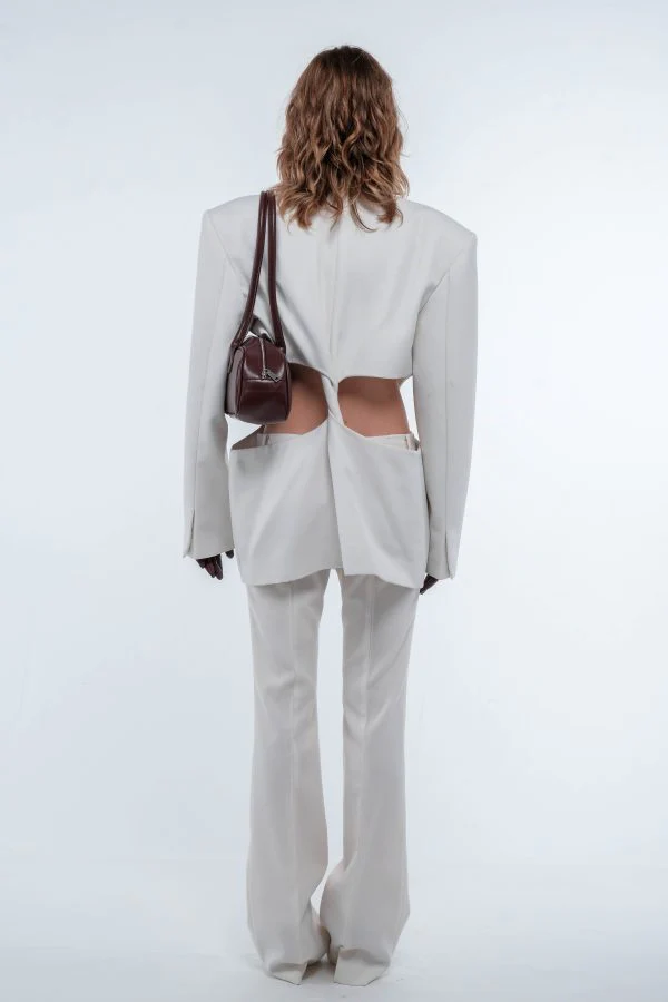 Cut-Out Blazer - White - Image 3