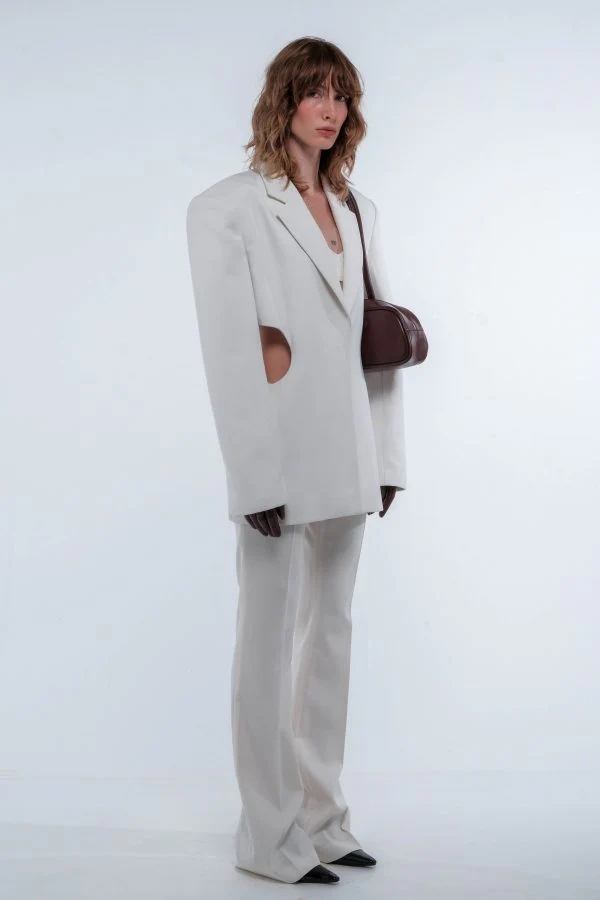 Cut-Out Blazer - White - Image 4