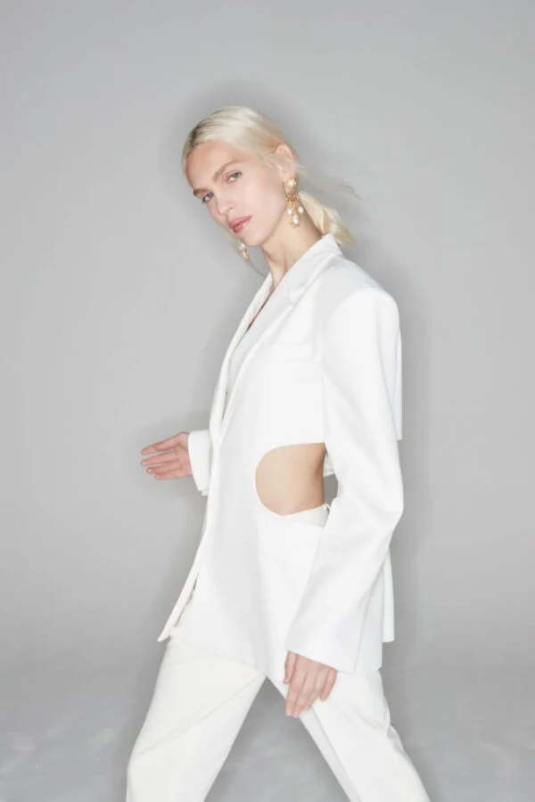 Cut-Out Blazer - White - Image 7