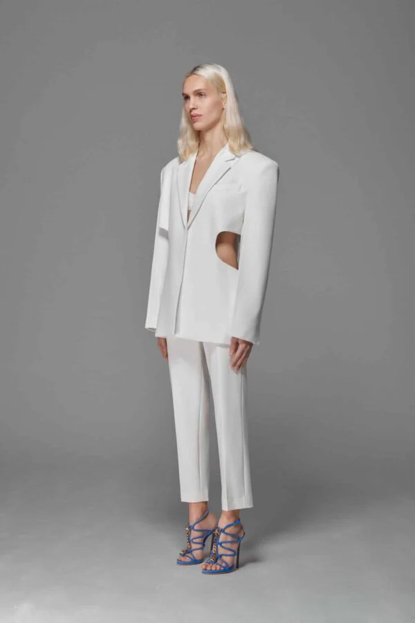 Cut-Out Blazer - White - Image 8