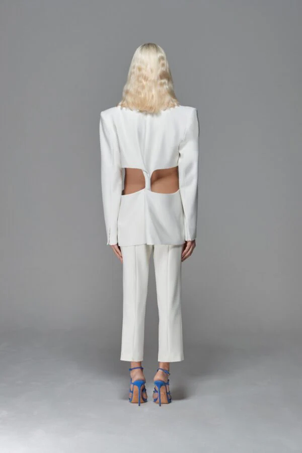 Cut-Out Blazer - White - Image 9