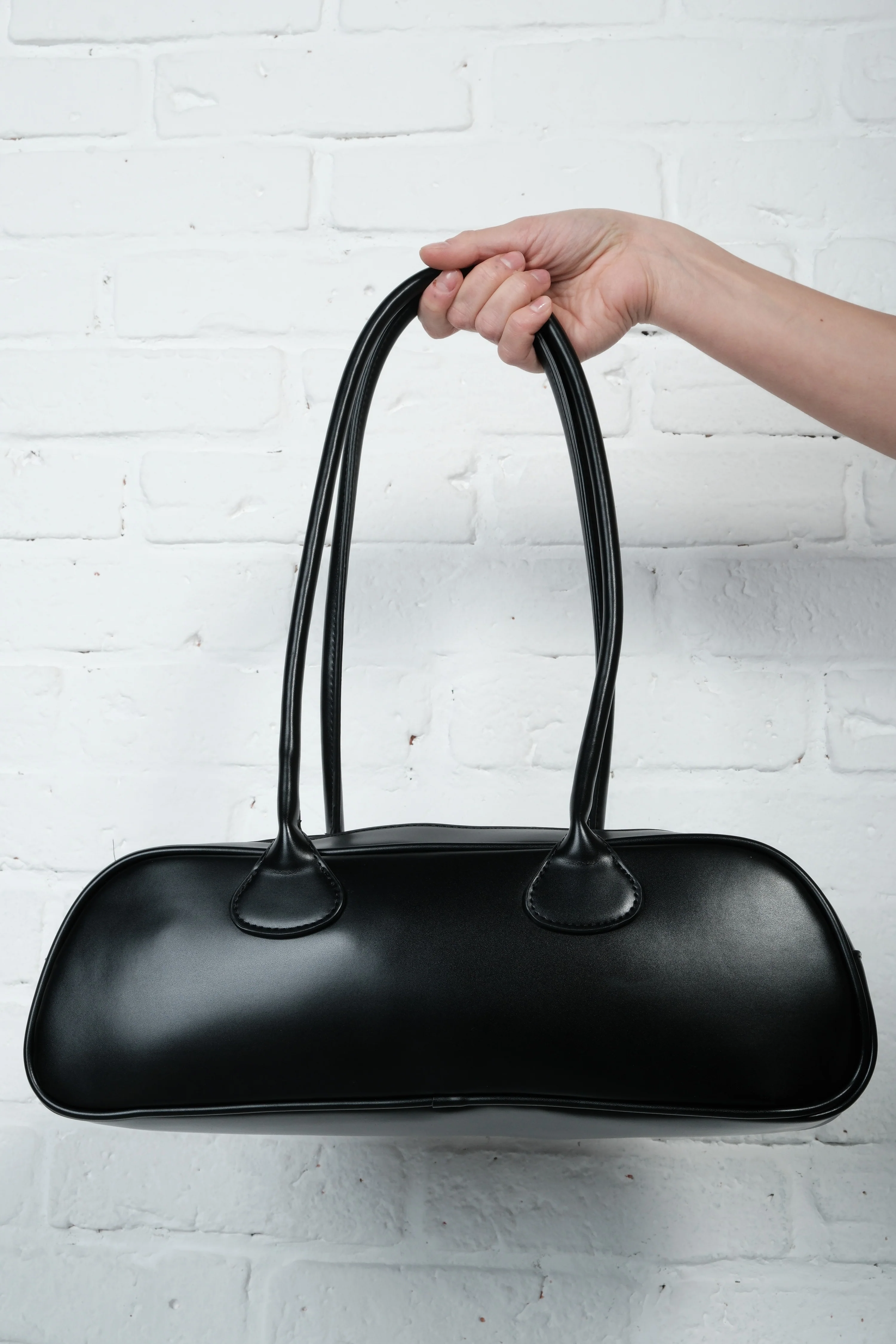 Faux Leather Bag - Black - Image 4