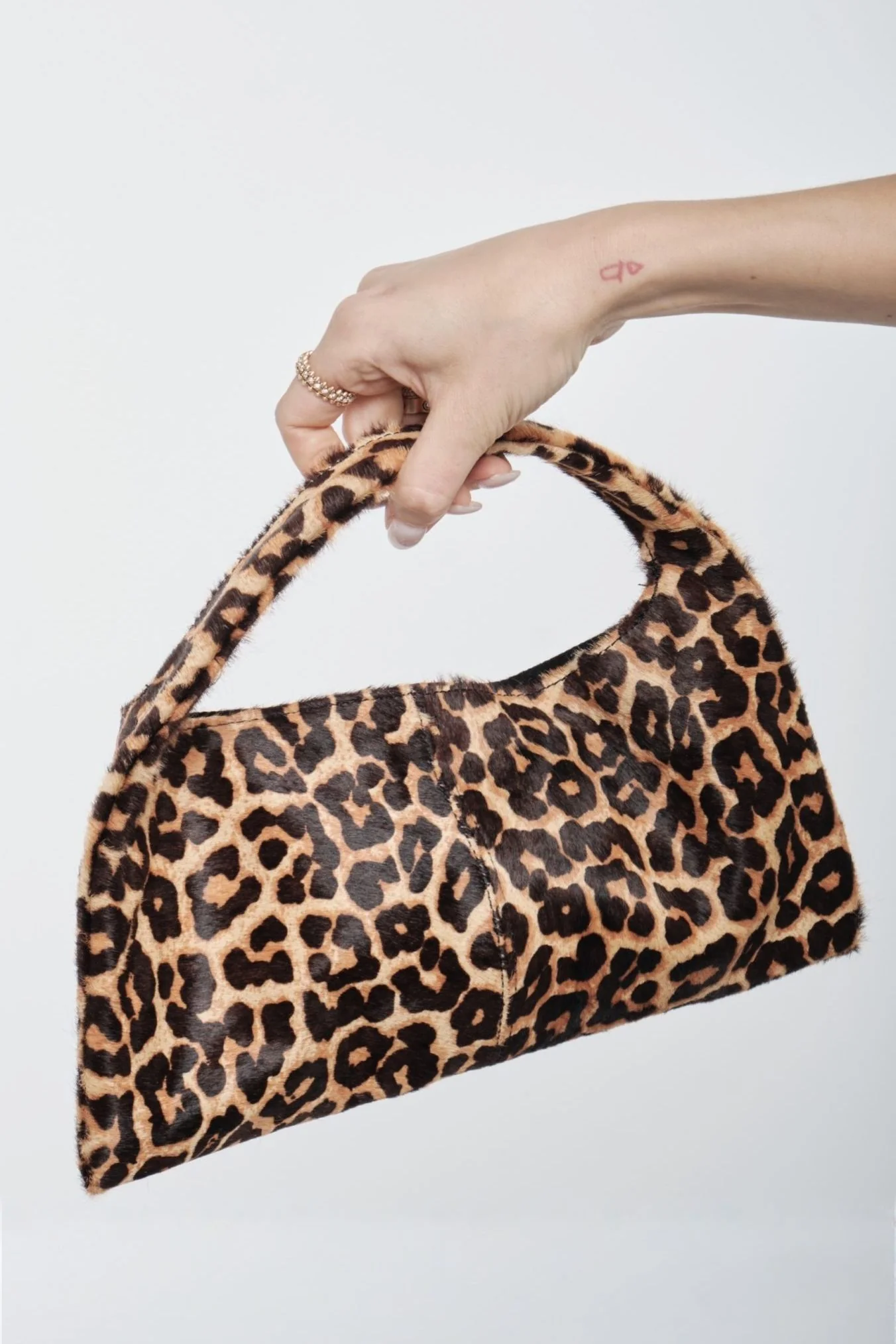 Handle Leather Bag - Leopard - Image 4