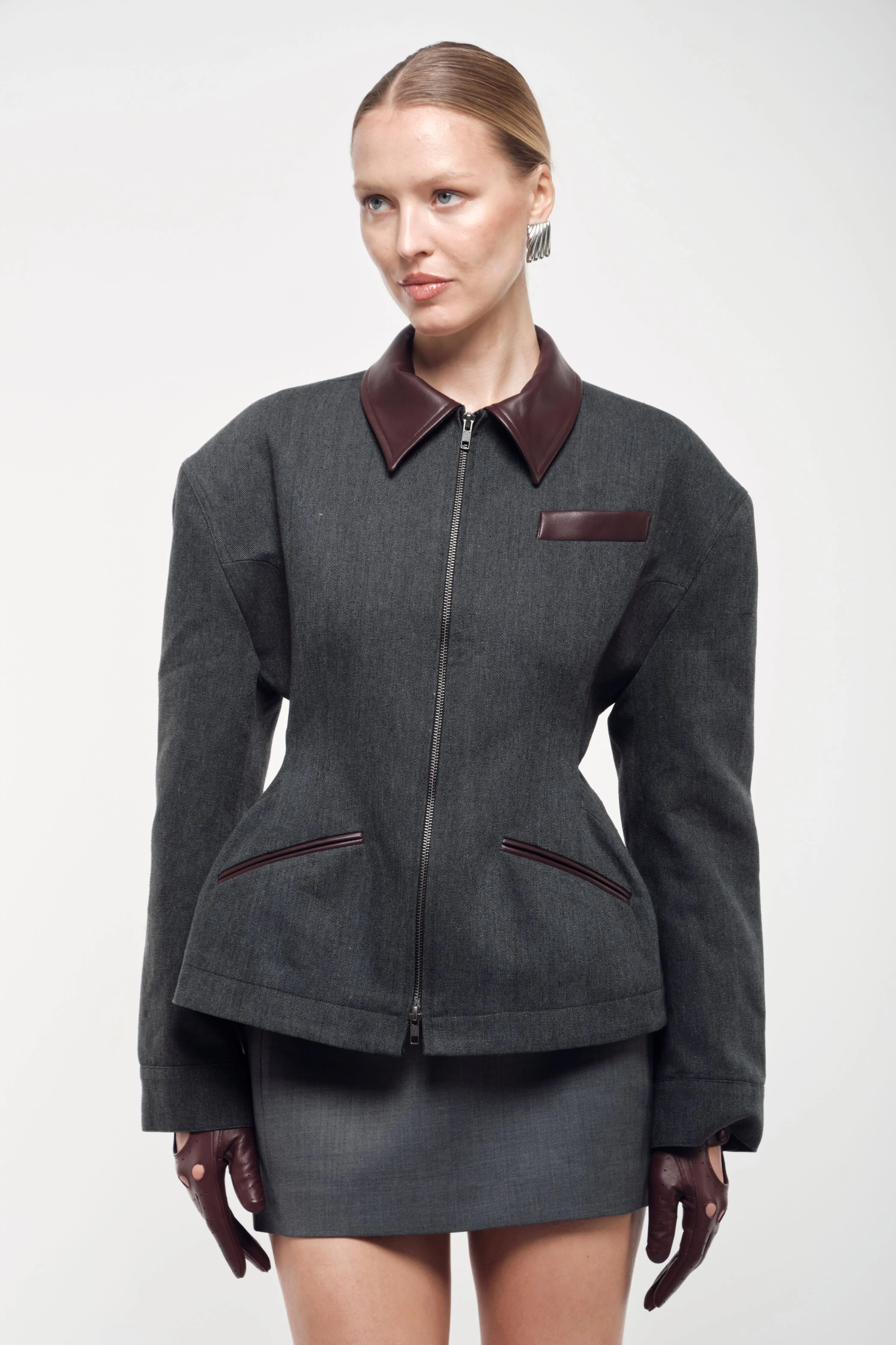 Hourglass Jacket - Charcoal - Image 3