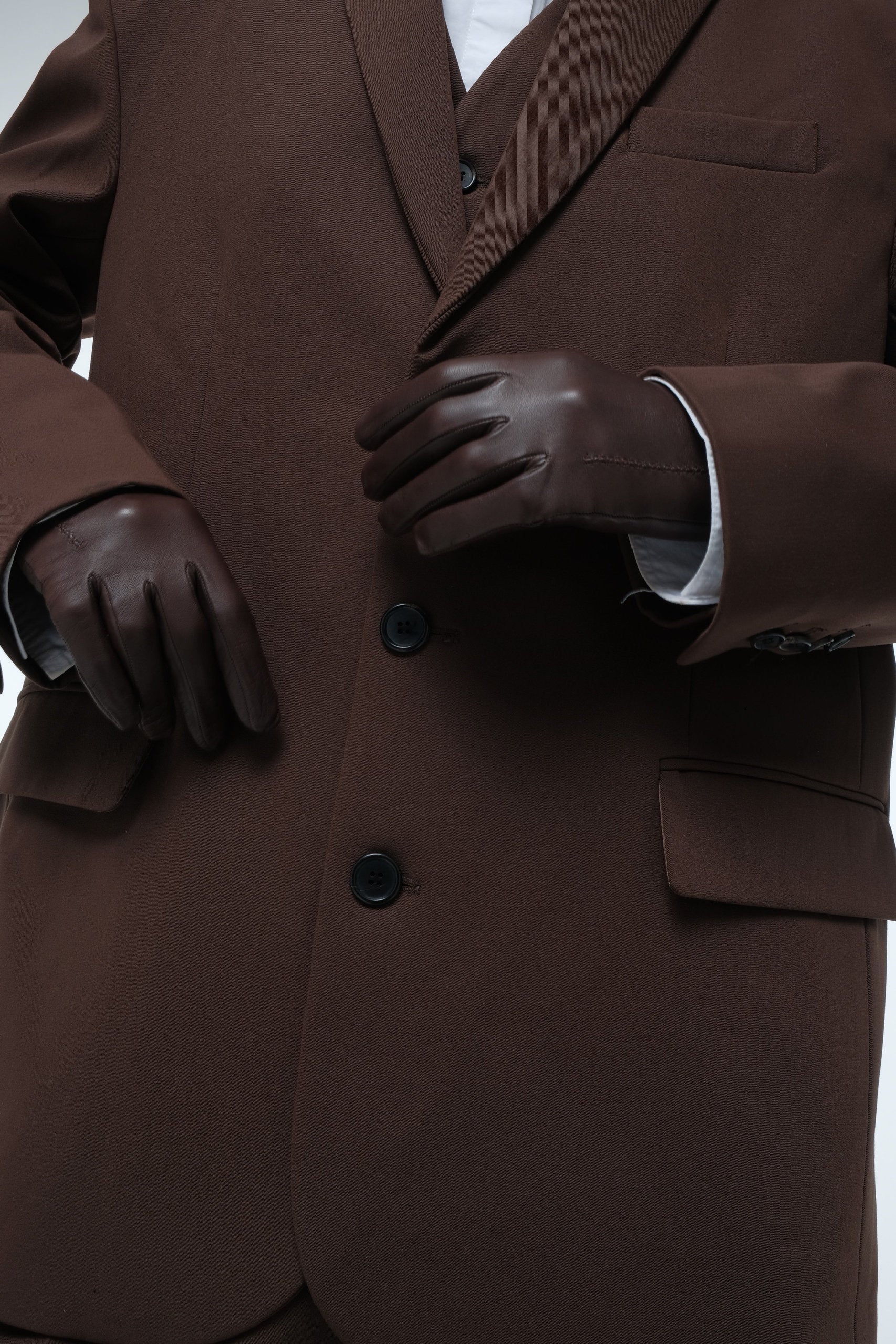 Oversized Tailored Suit Blazer - Brown - Image 10