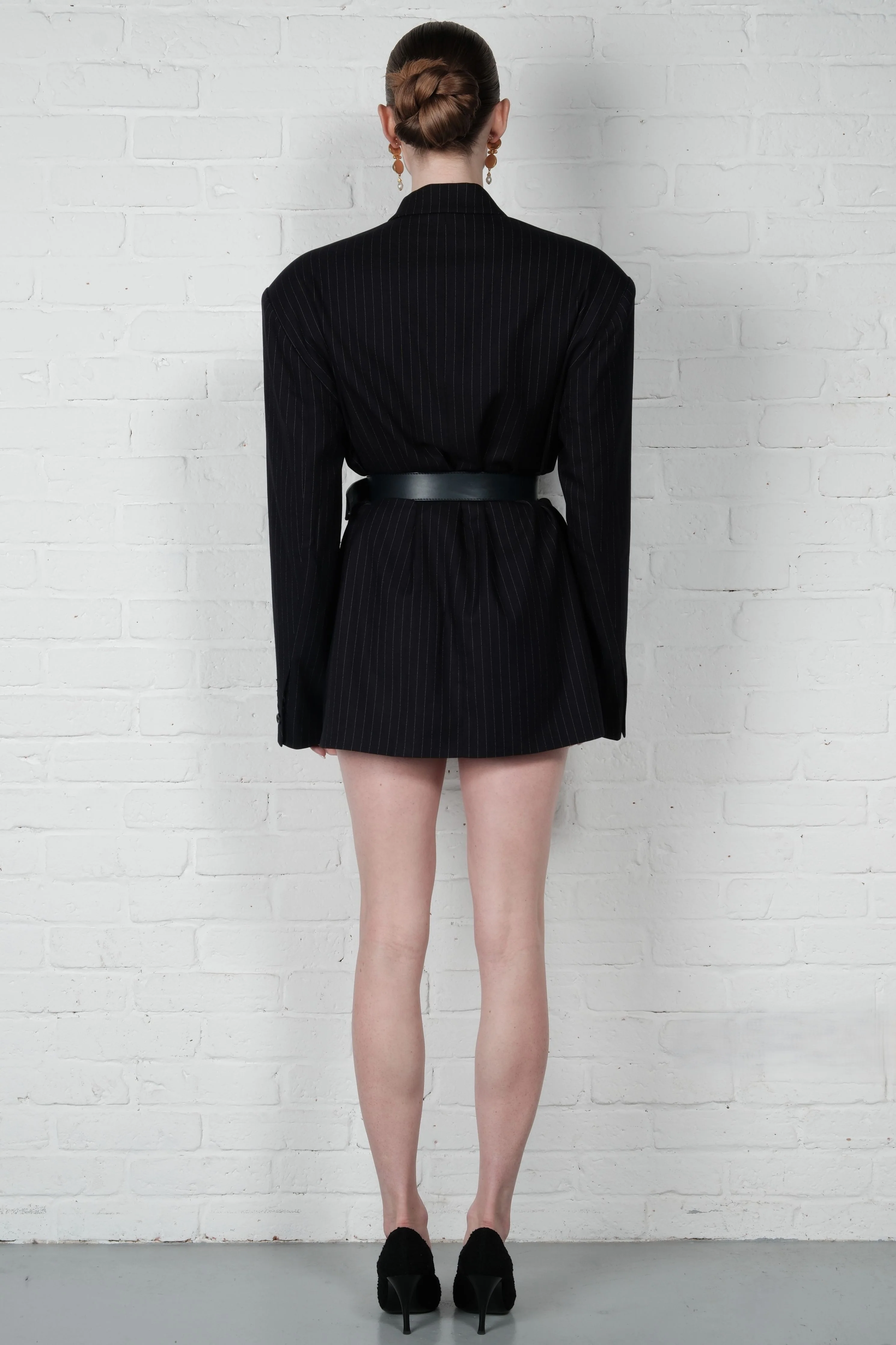 Oversized Tailored Suit Blazer - Navy - Image 4