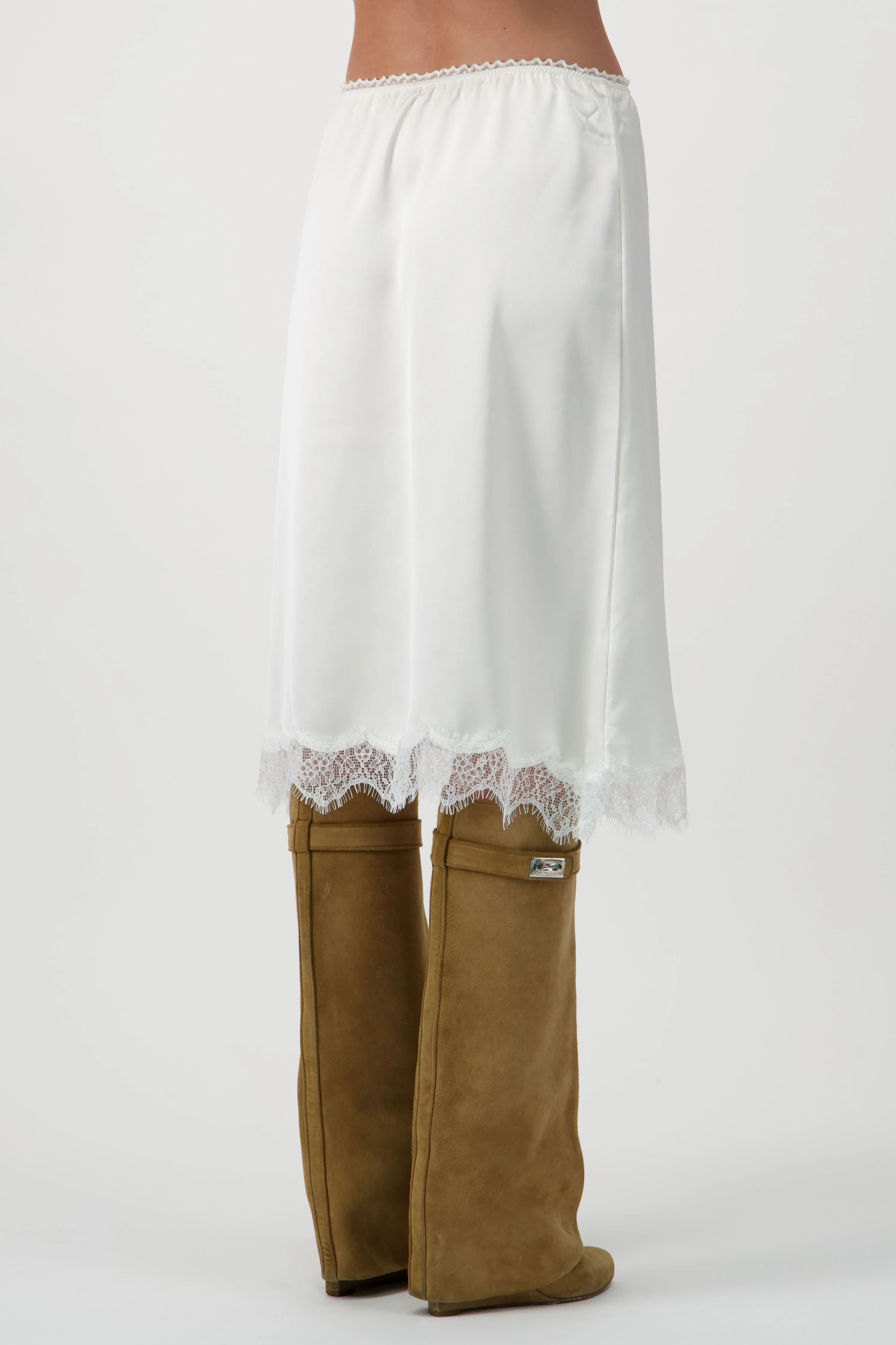 Satin Midi Skirt - Ivory - Image 6