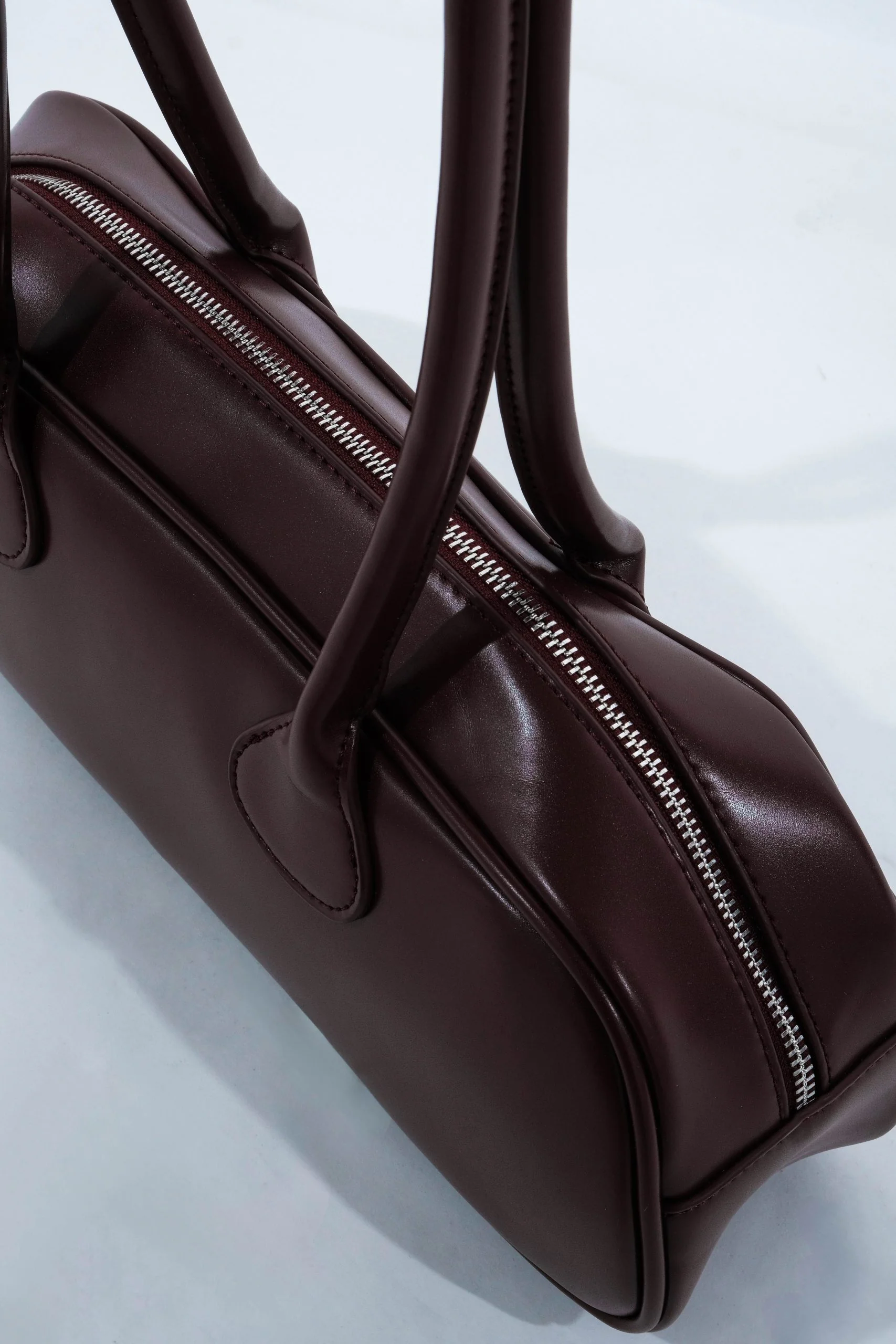 Faux Leather Bag - Burgundy - Image 6