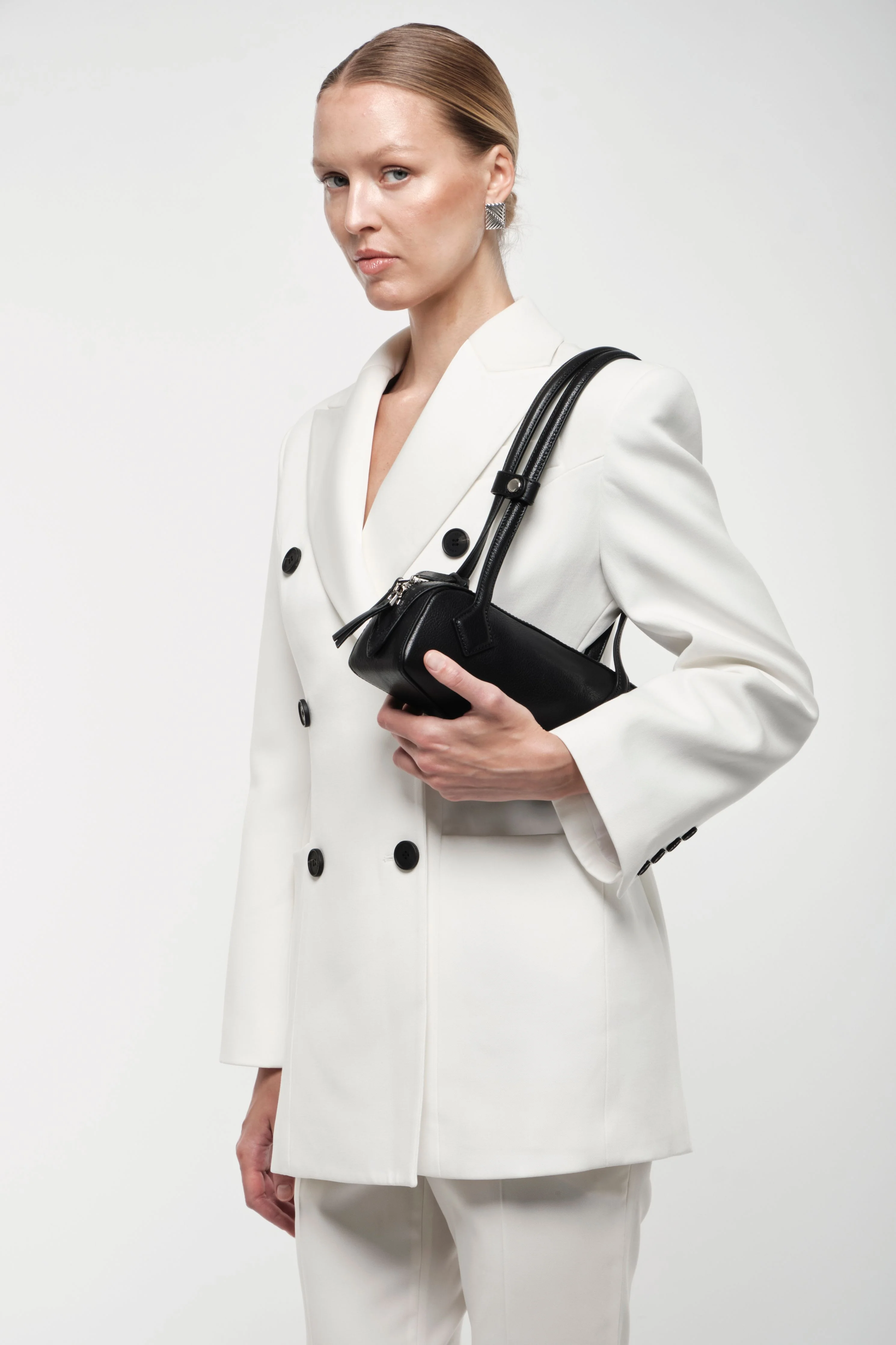 Leather shoulder bag - Black - Image 5