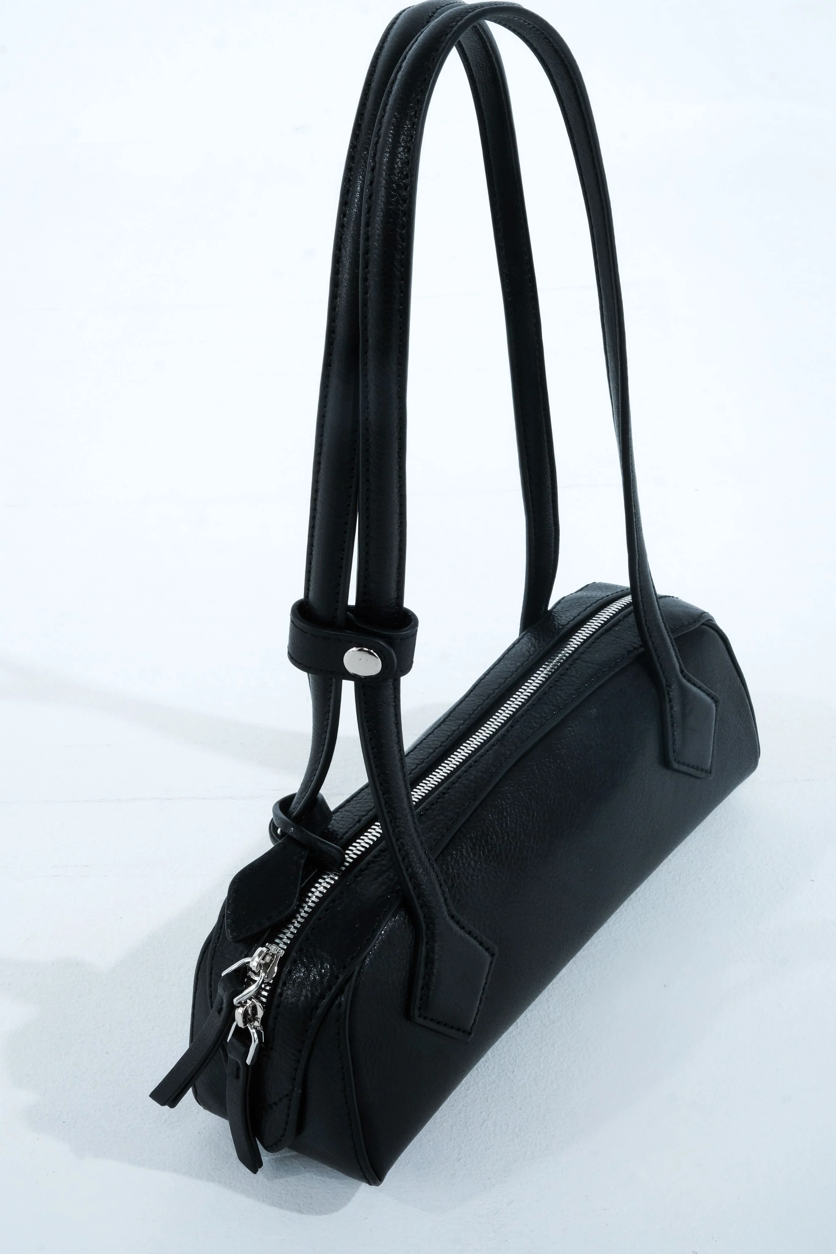 Leather shoulder bag - Black - Image 8