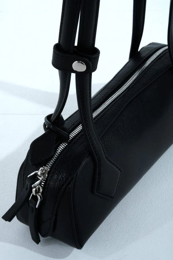 Leather shoulder bag - Black - Image 9