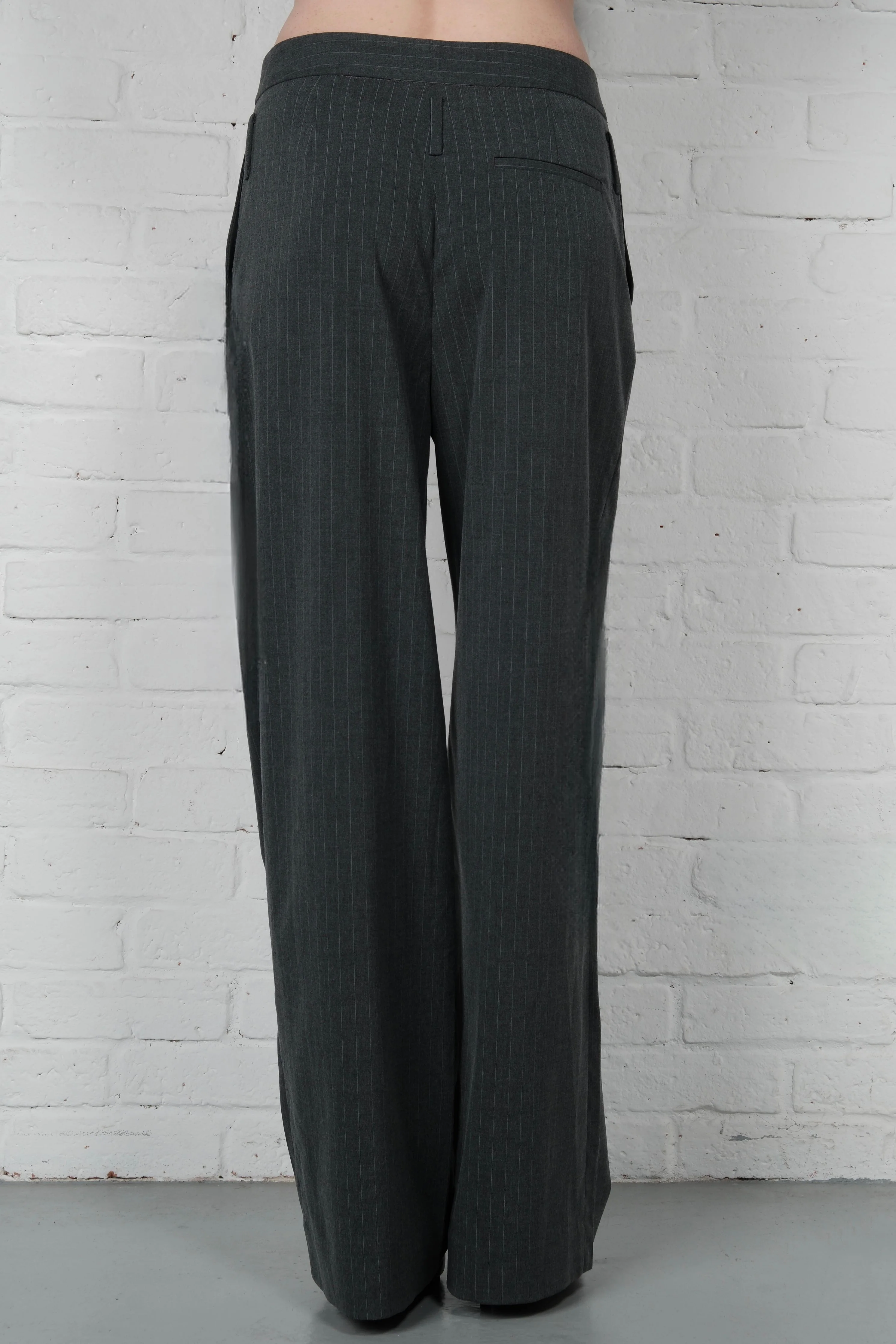 Straight-Leg Pinstripe Trousers - Grey - Image 4