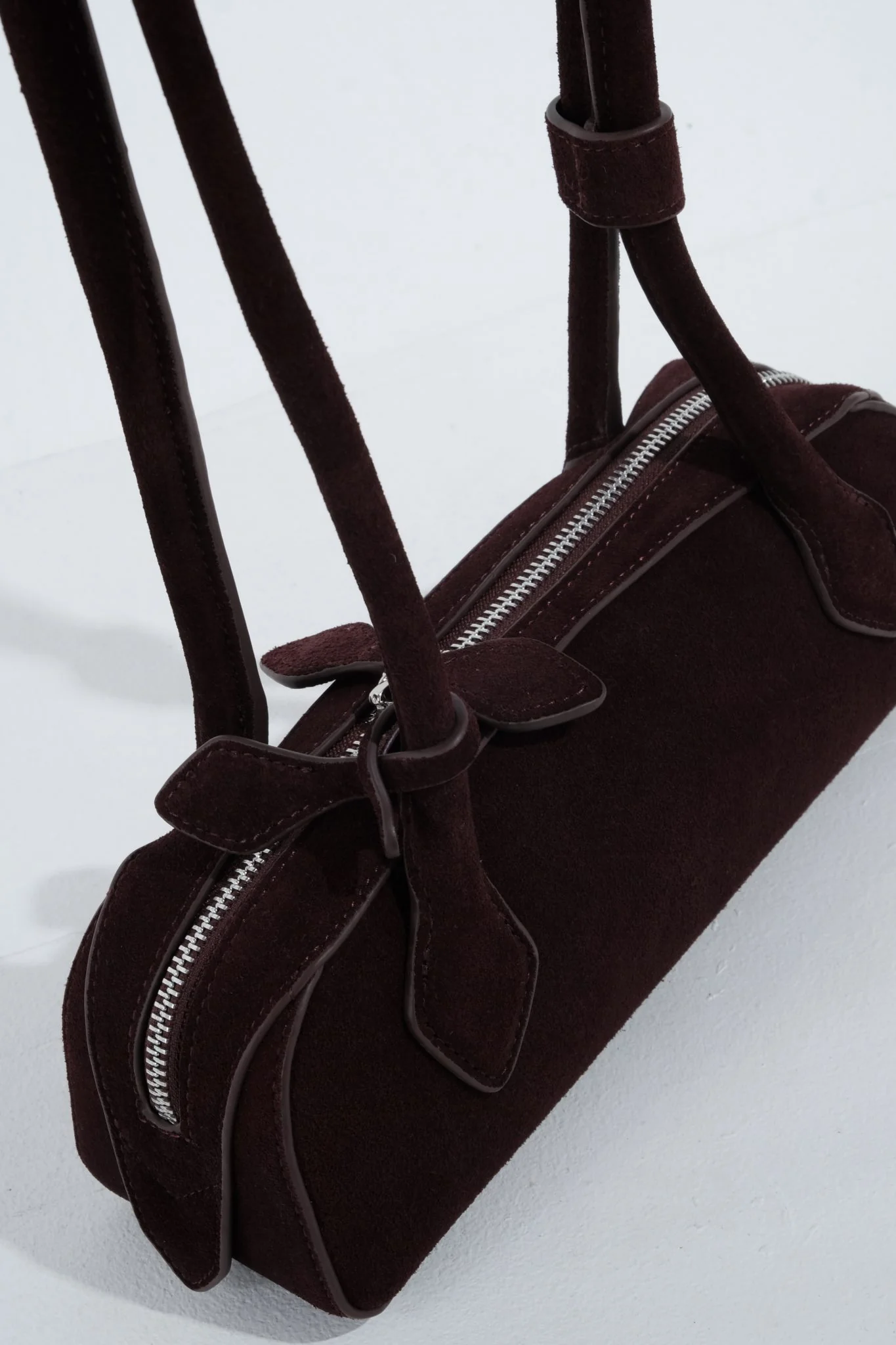 Suede Shoulder bag - Burgundy - Image 6