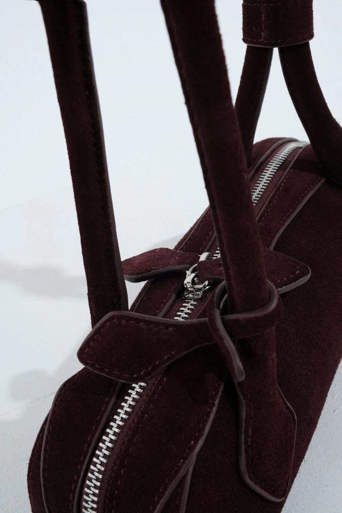 Suede Shoulder bag - Burgundy - Image 7