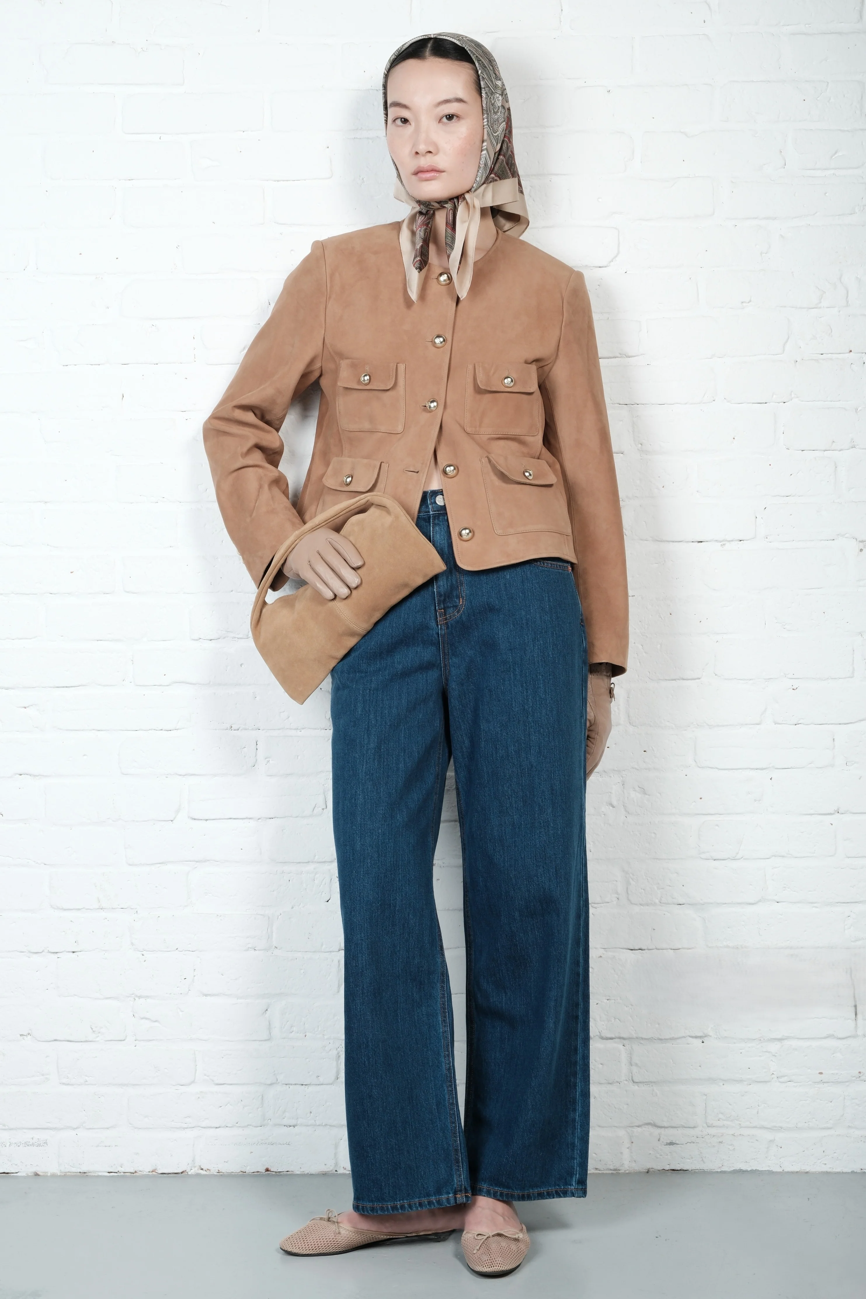 Buttoned Suede Jacket