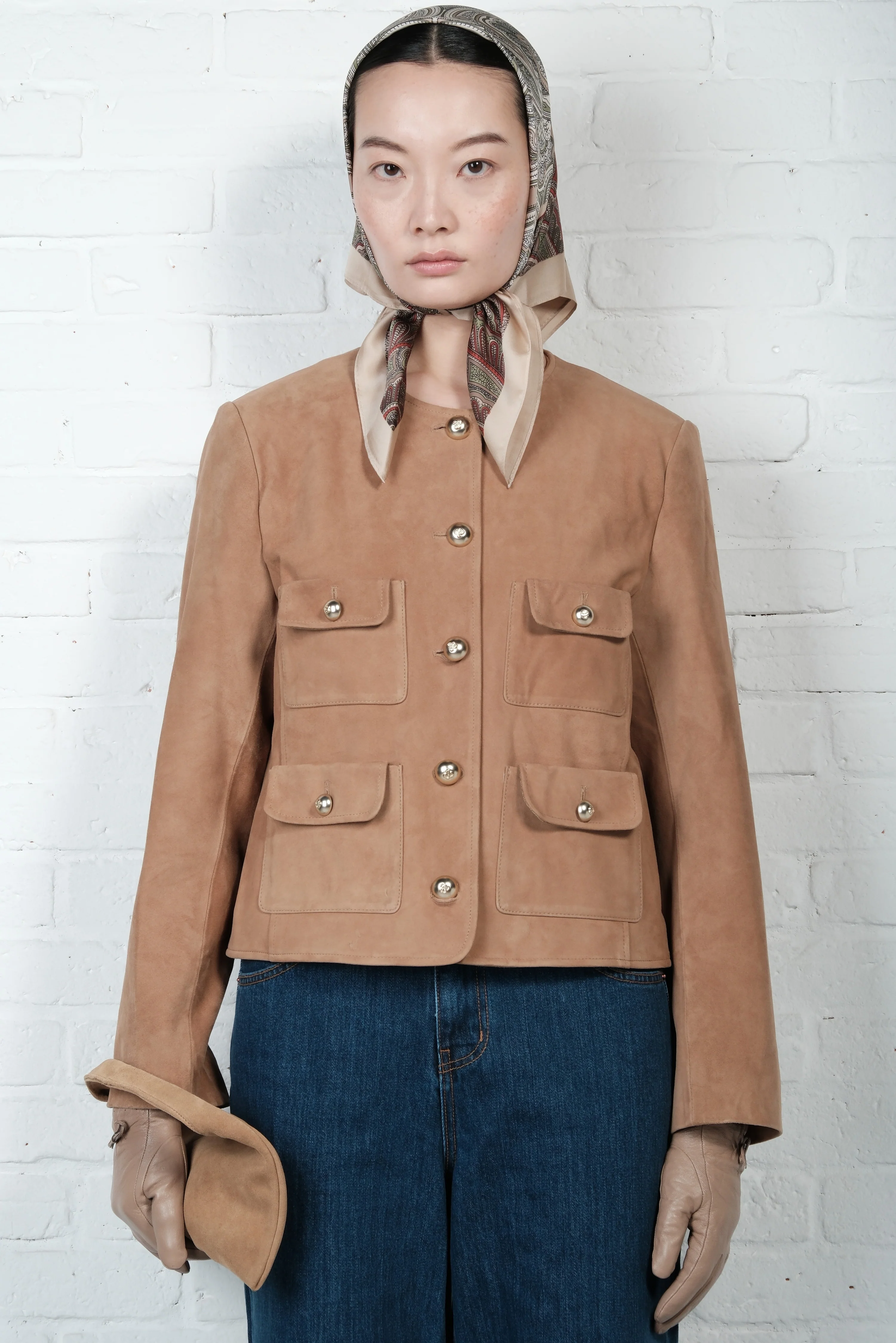 Buttoned Suede Jacket - Image 2