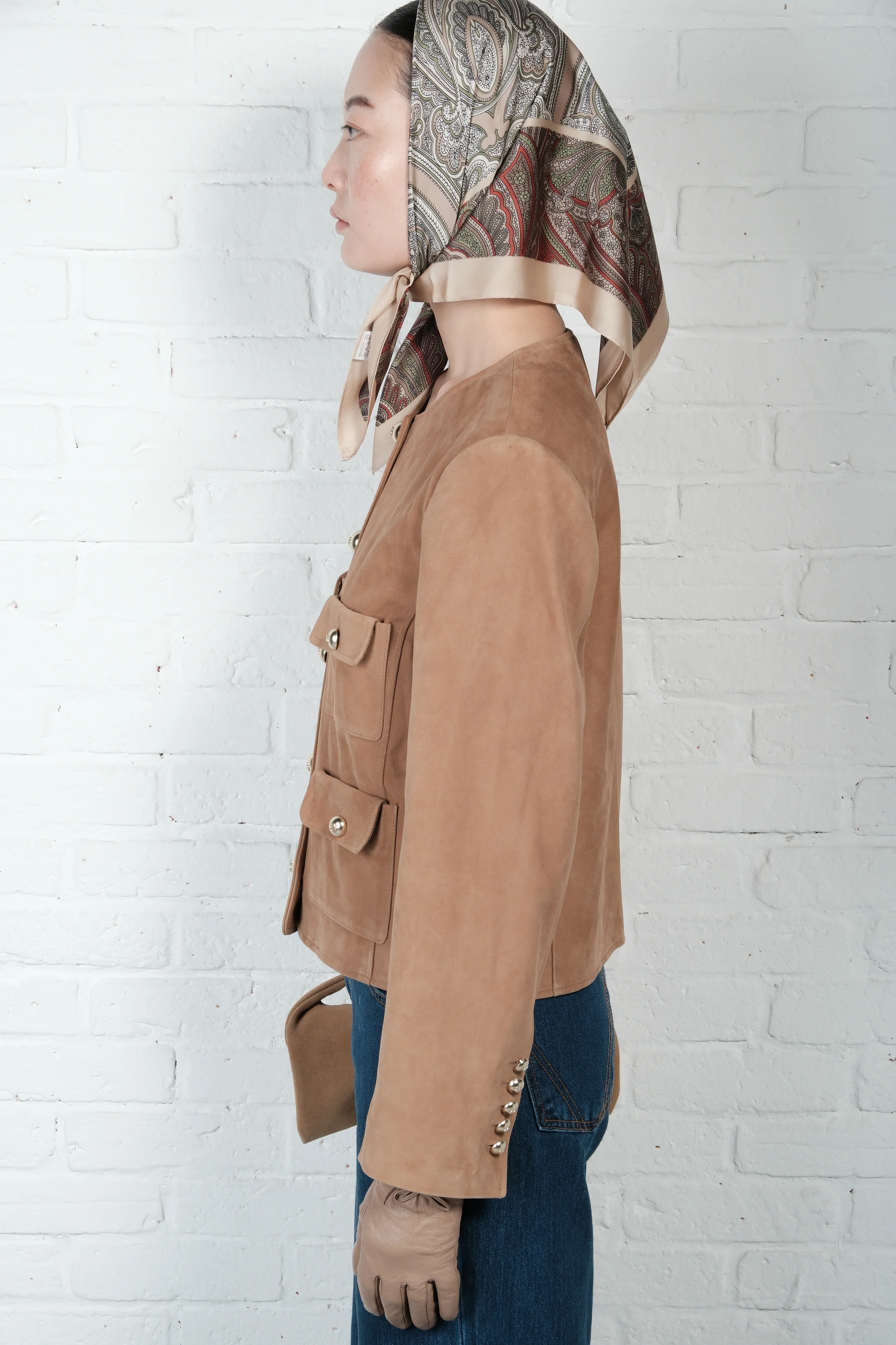 Buttoned Suede Jacket - Image 3