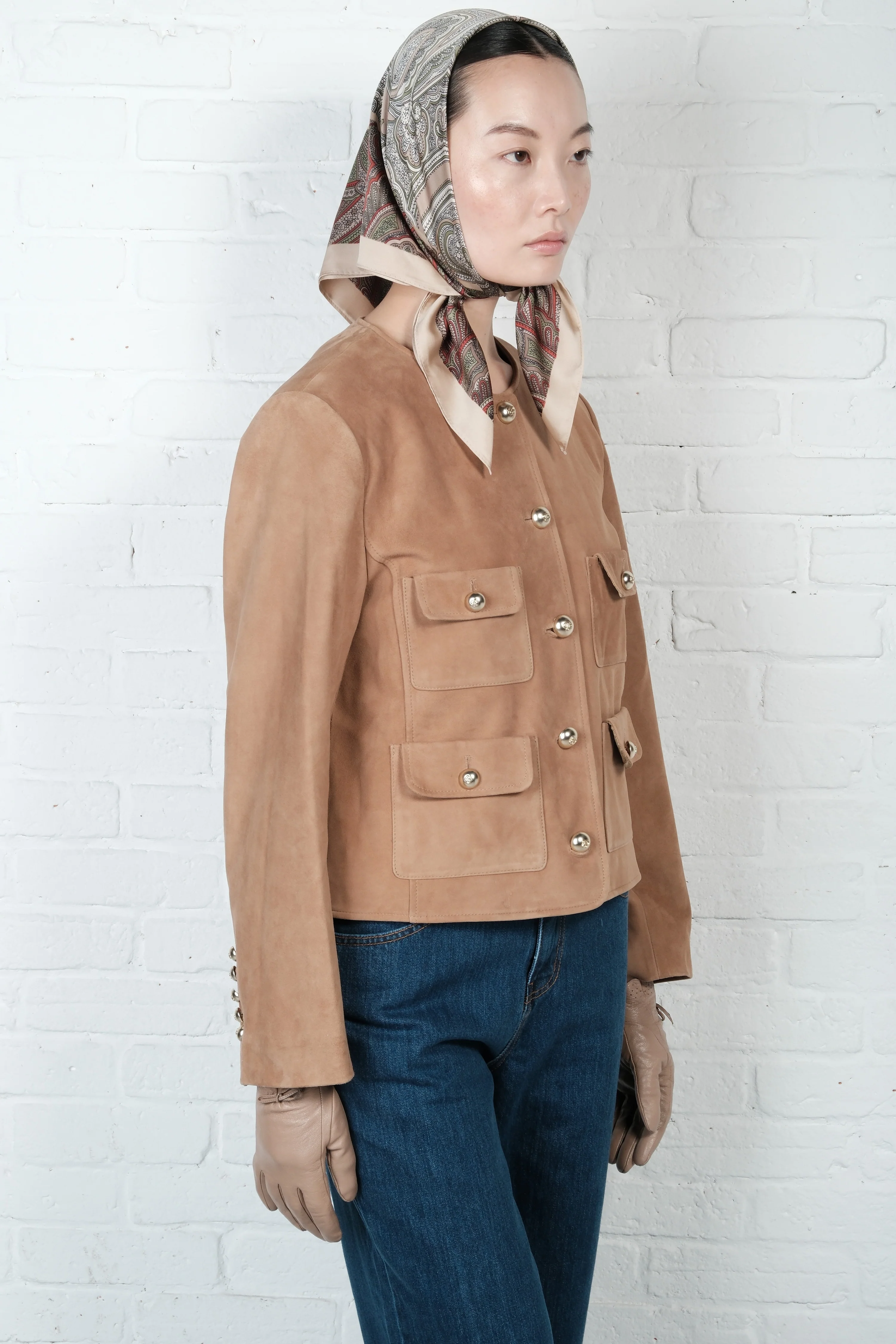 Buttoned Suede Jacket - Image 5