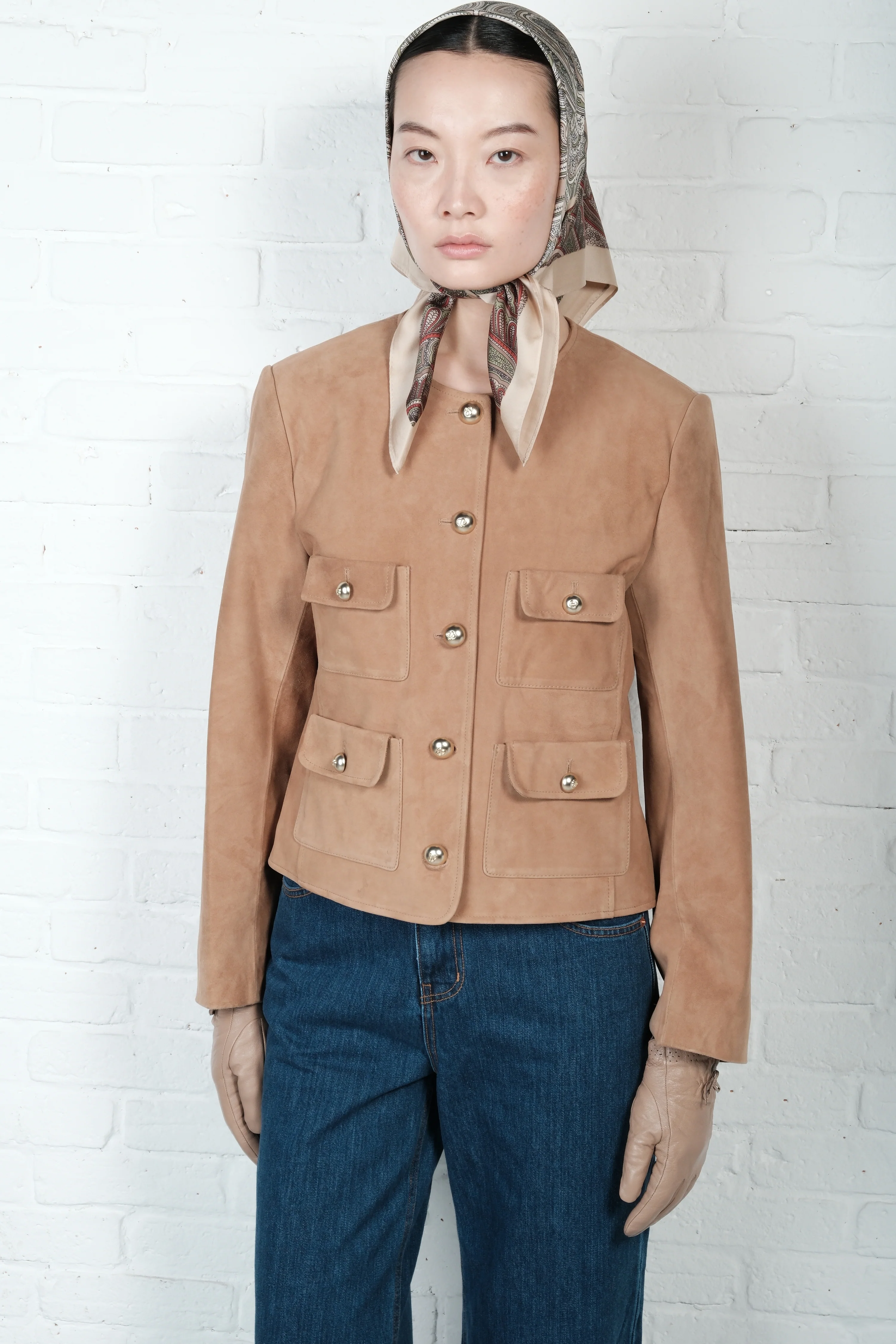 Buttoned Suede Jacket - Image 6