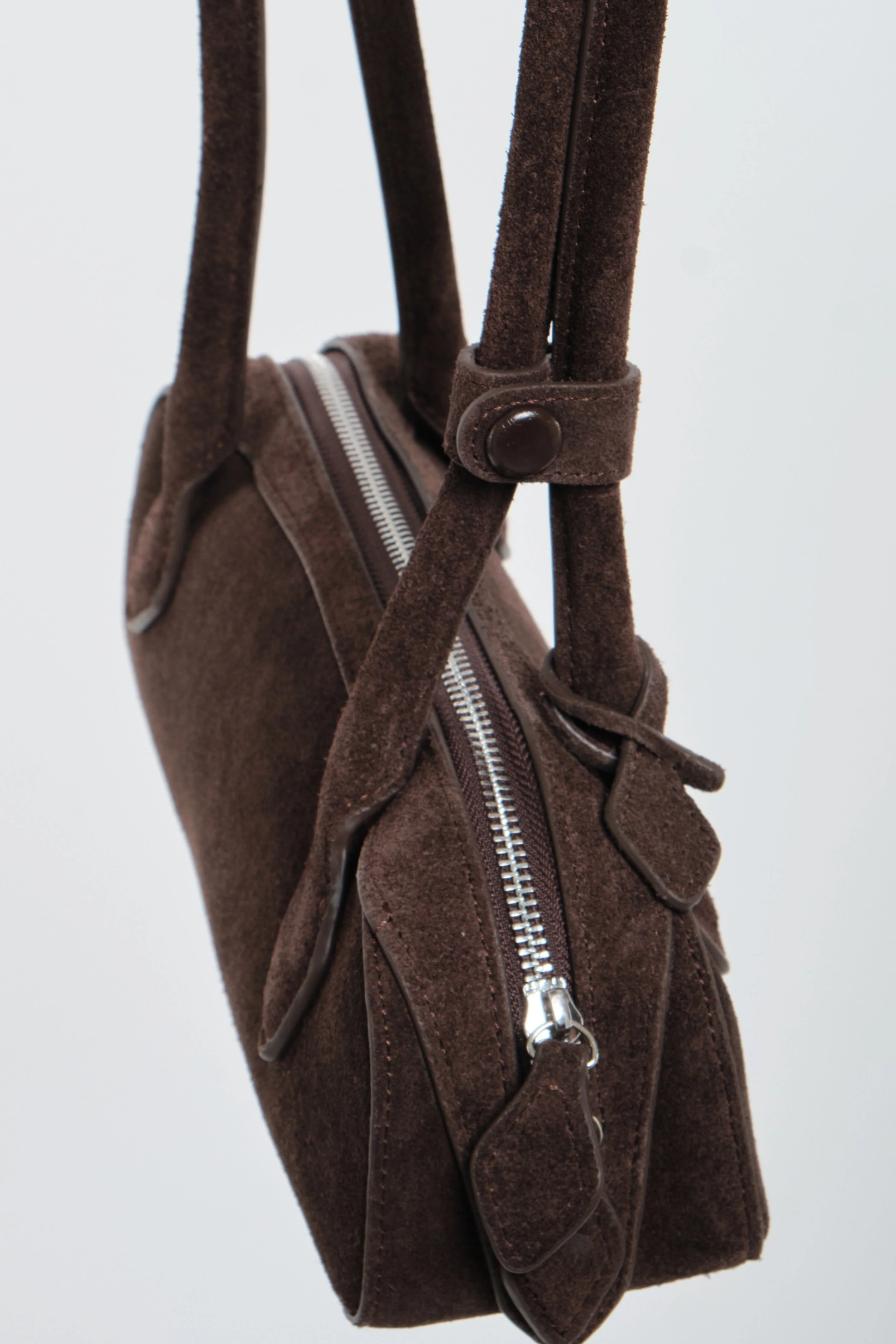 Suede Shoulder Bag - Brown - Image 3