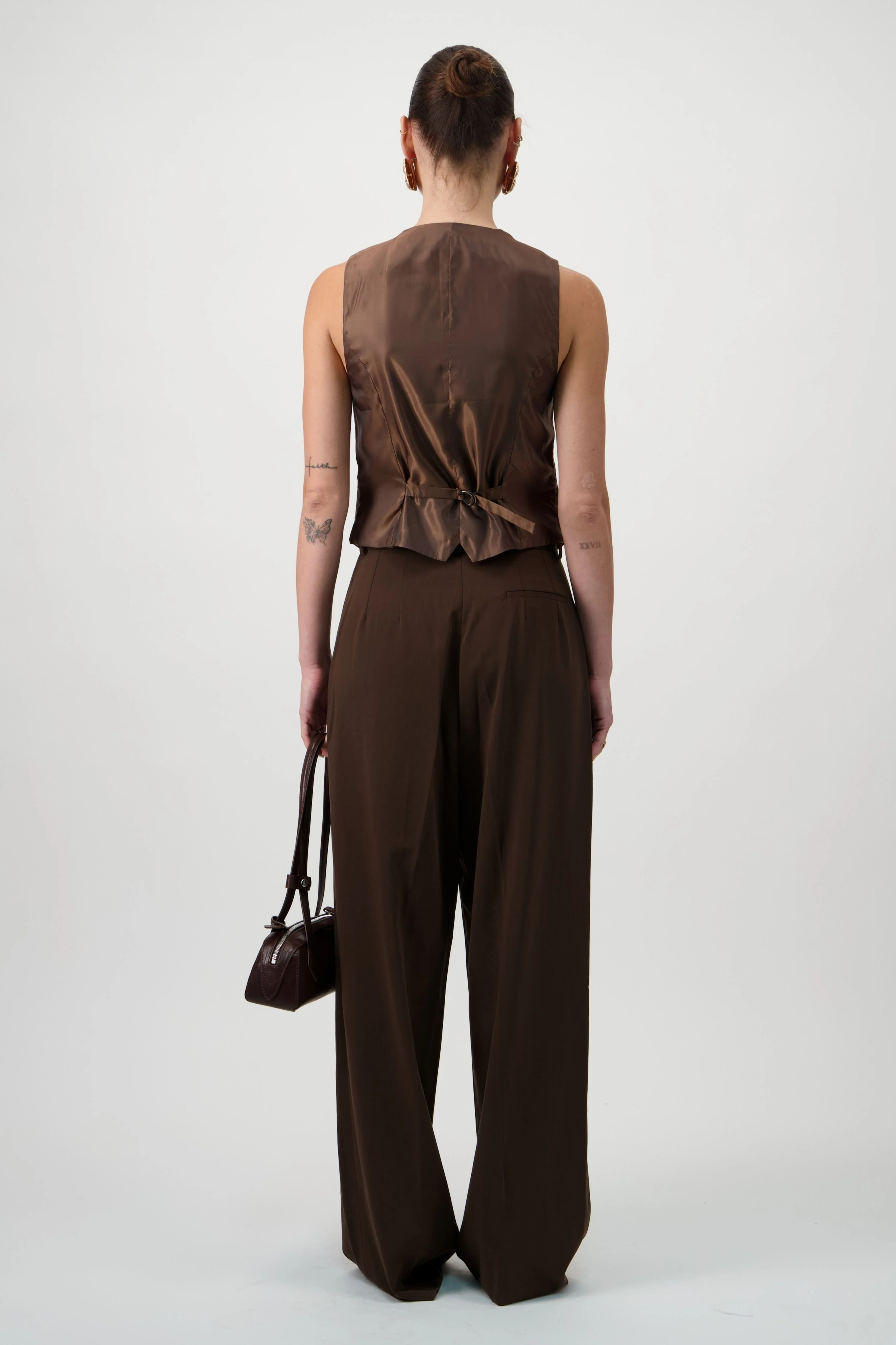Tailored Suit Trousers - Brown - Image 3