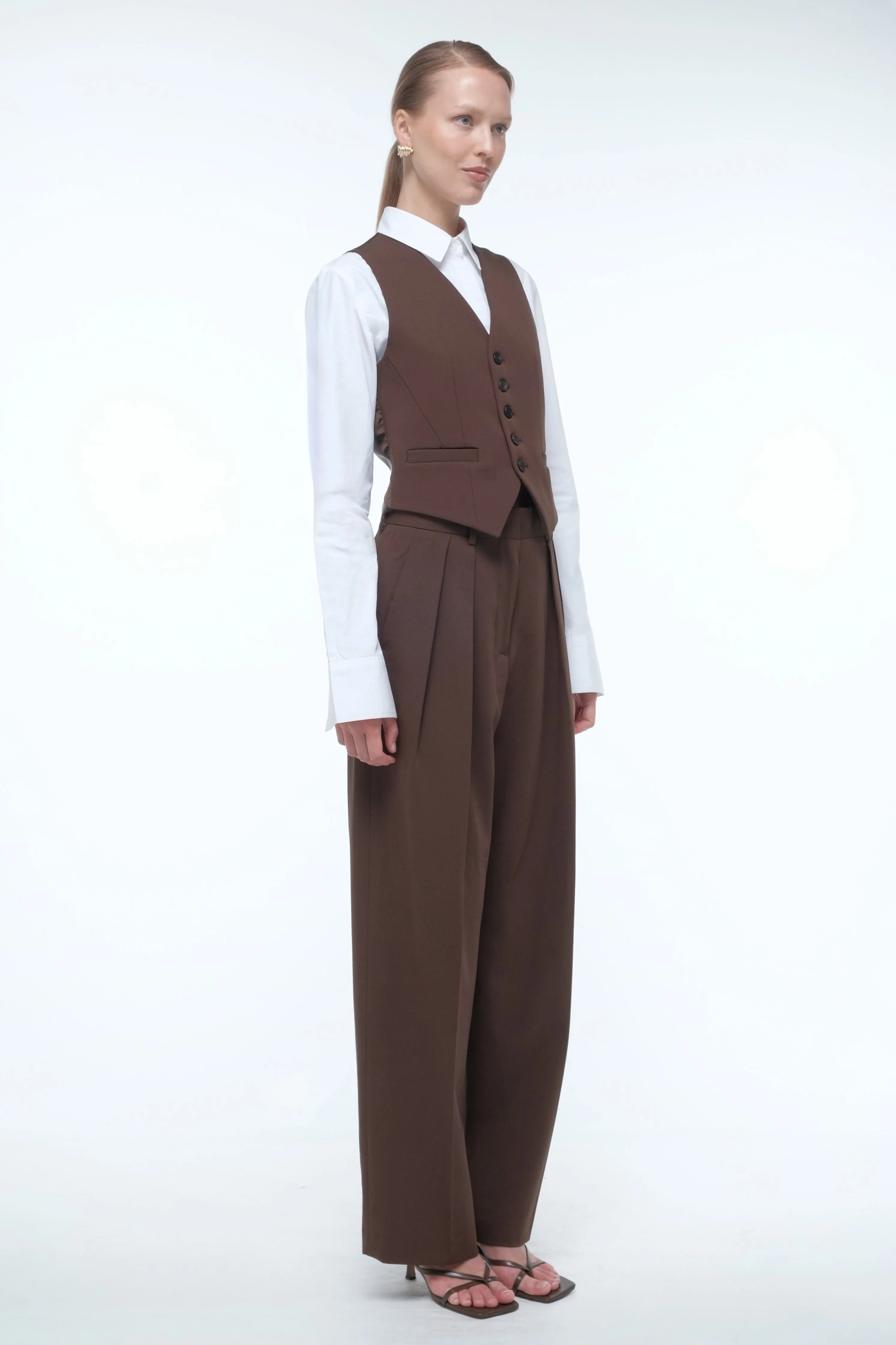 Tailored Suit Trousers - Brown - Image 7