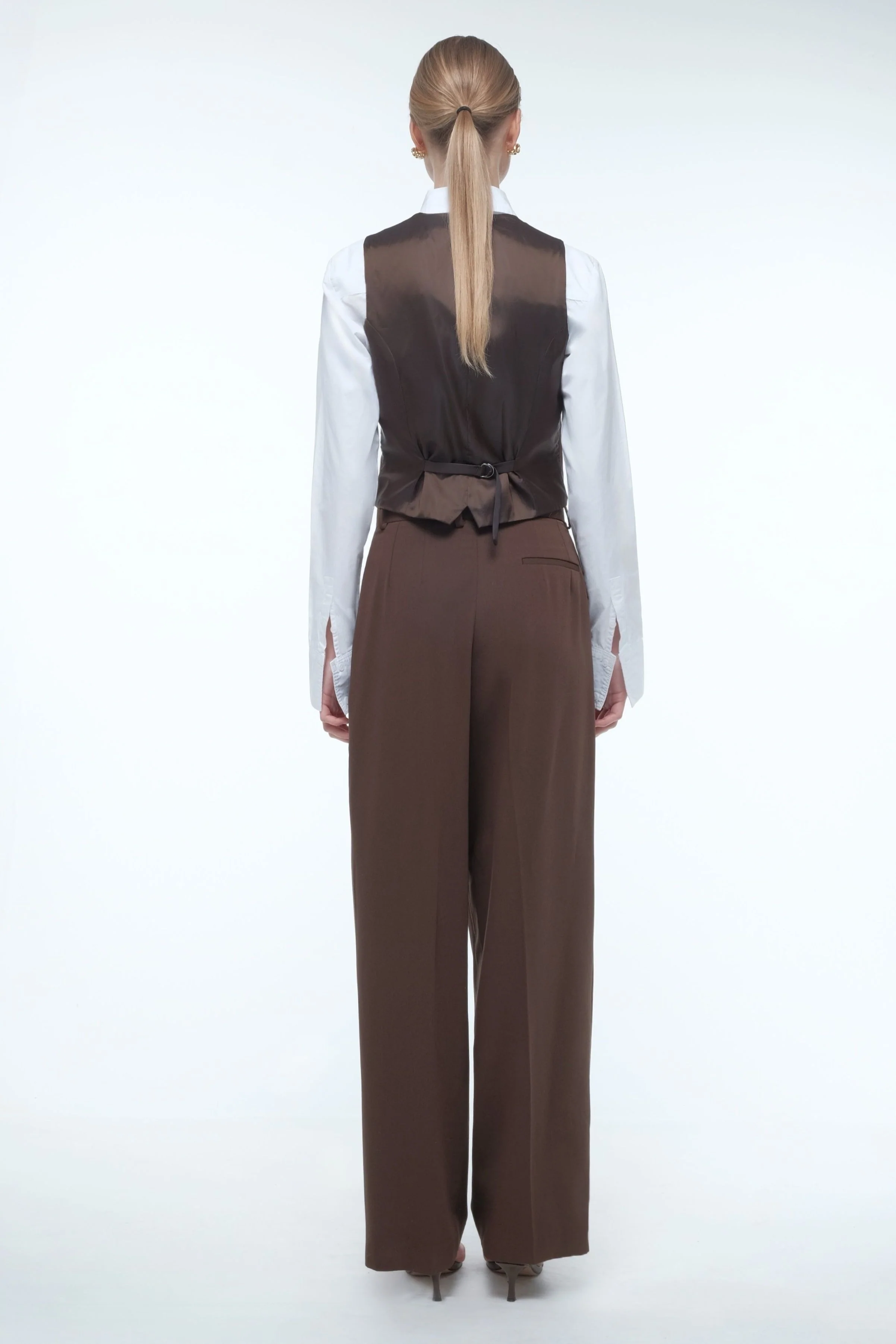 Tailored Suit Trousers - Brown - Image 8
