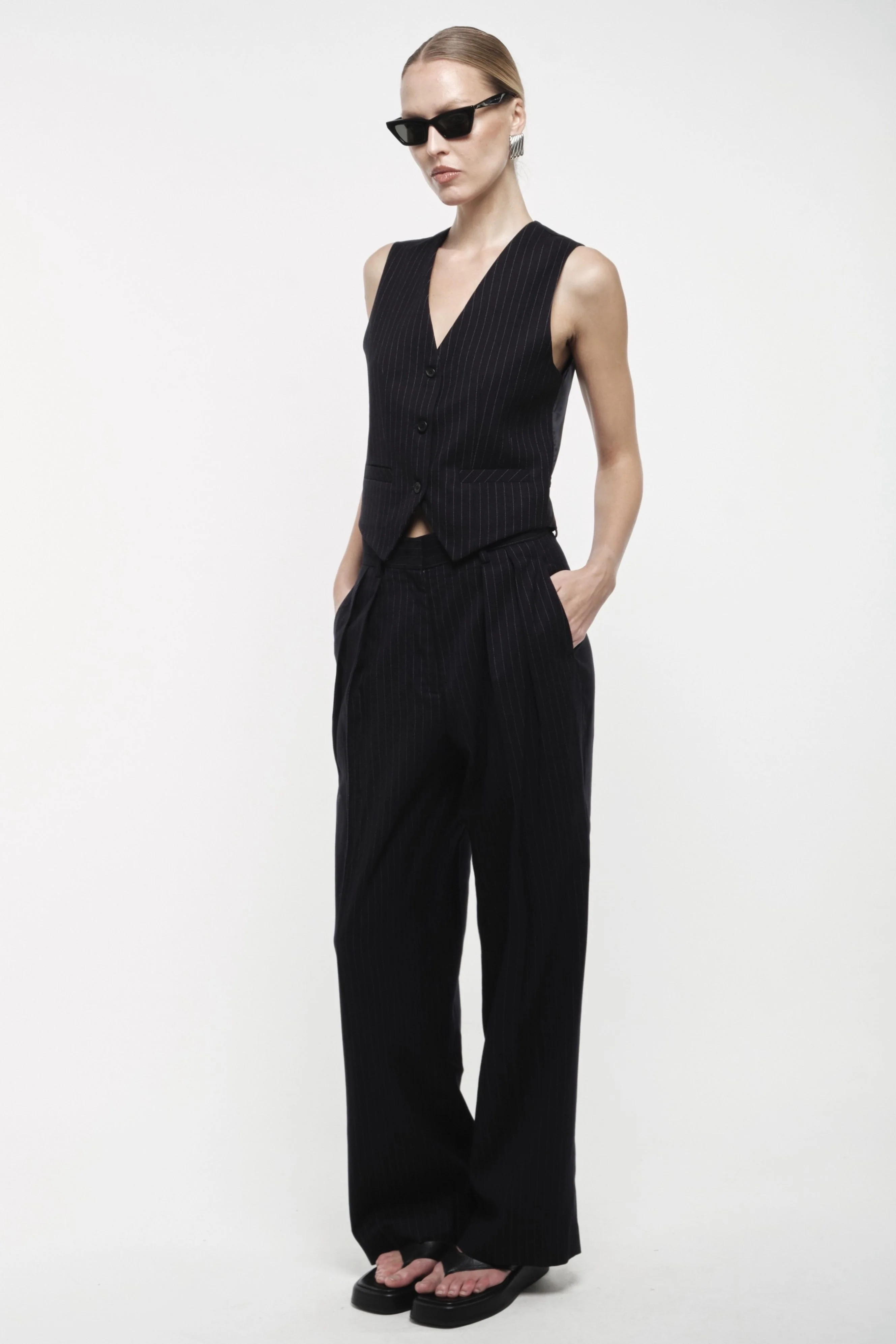 Tailored Suit Trousers - Navy - Image 5