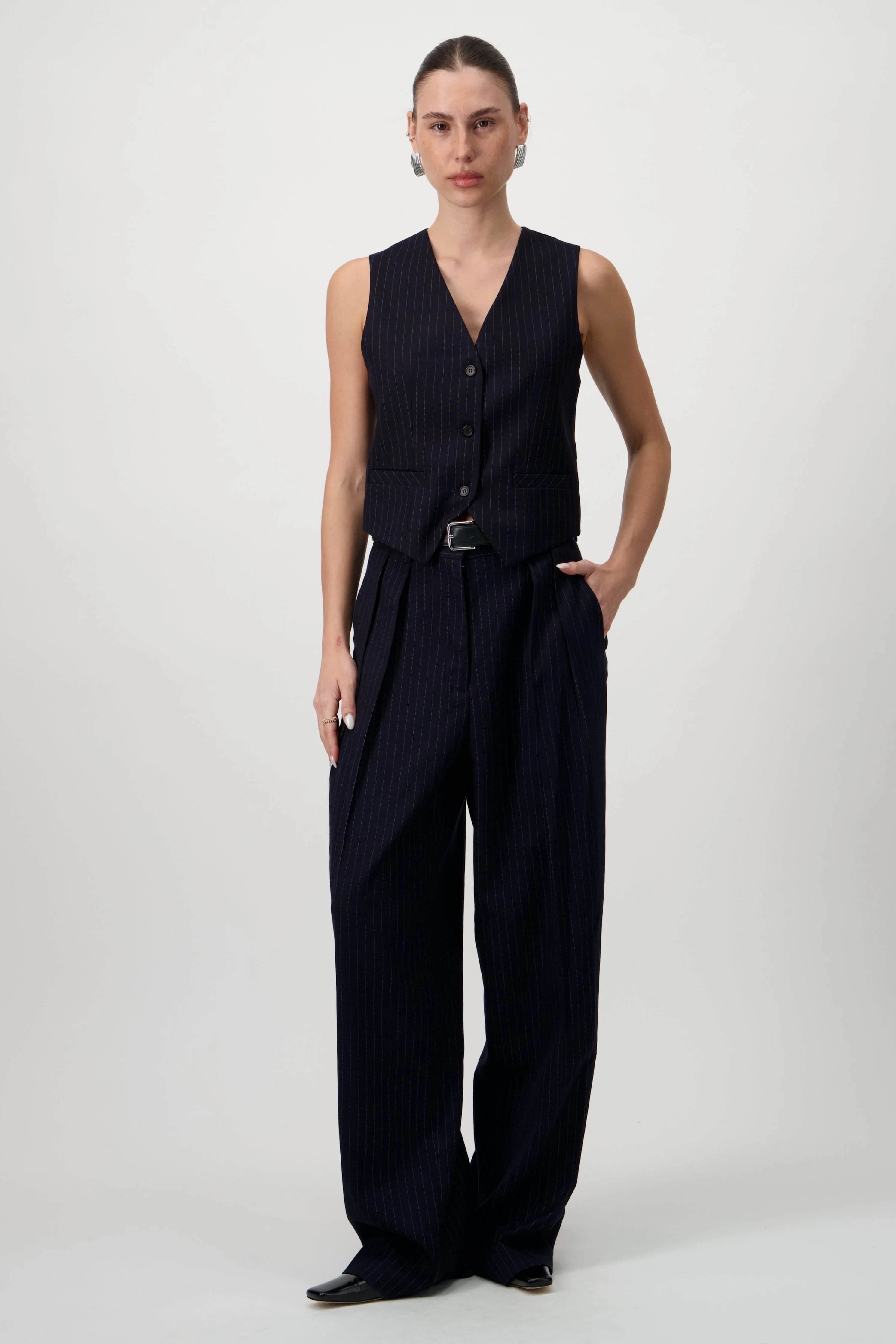 Tailored Suit Trousers - Navy - Image 8