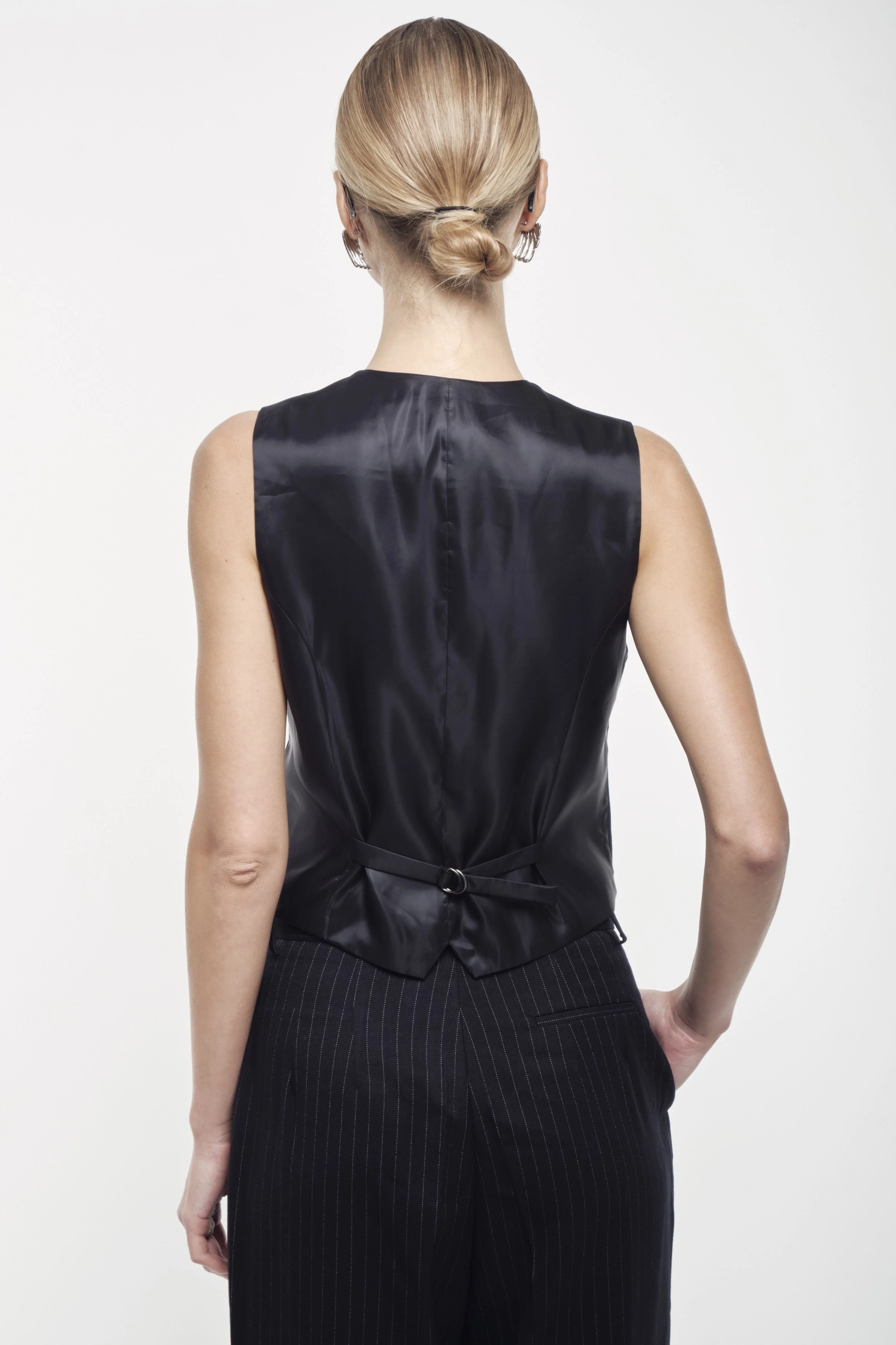 Tailored Suit Vest - Navy - Image 7