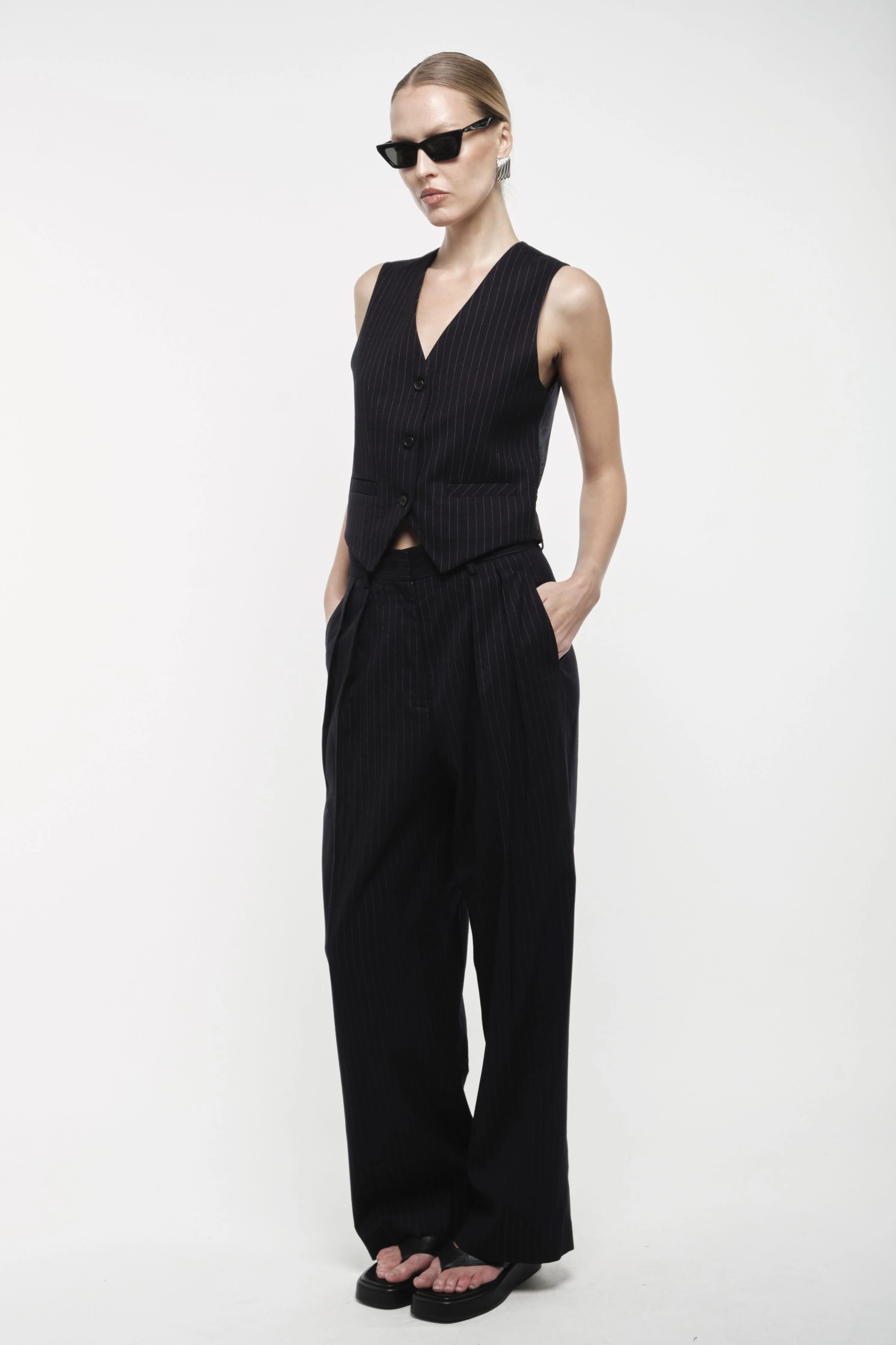 Tailored Suit Vest - Navy - Image 9