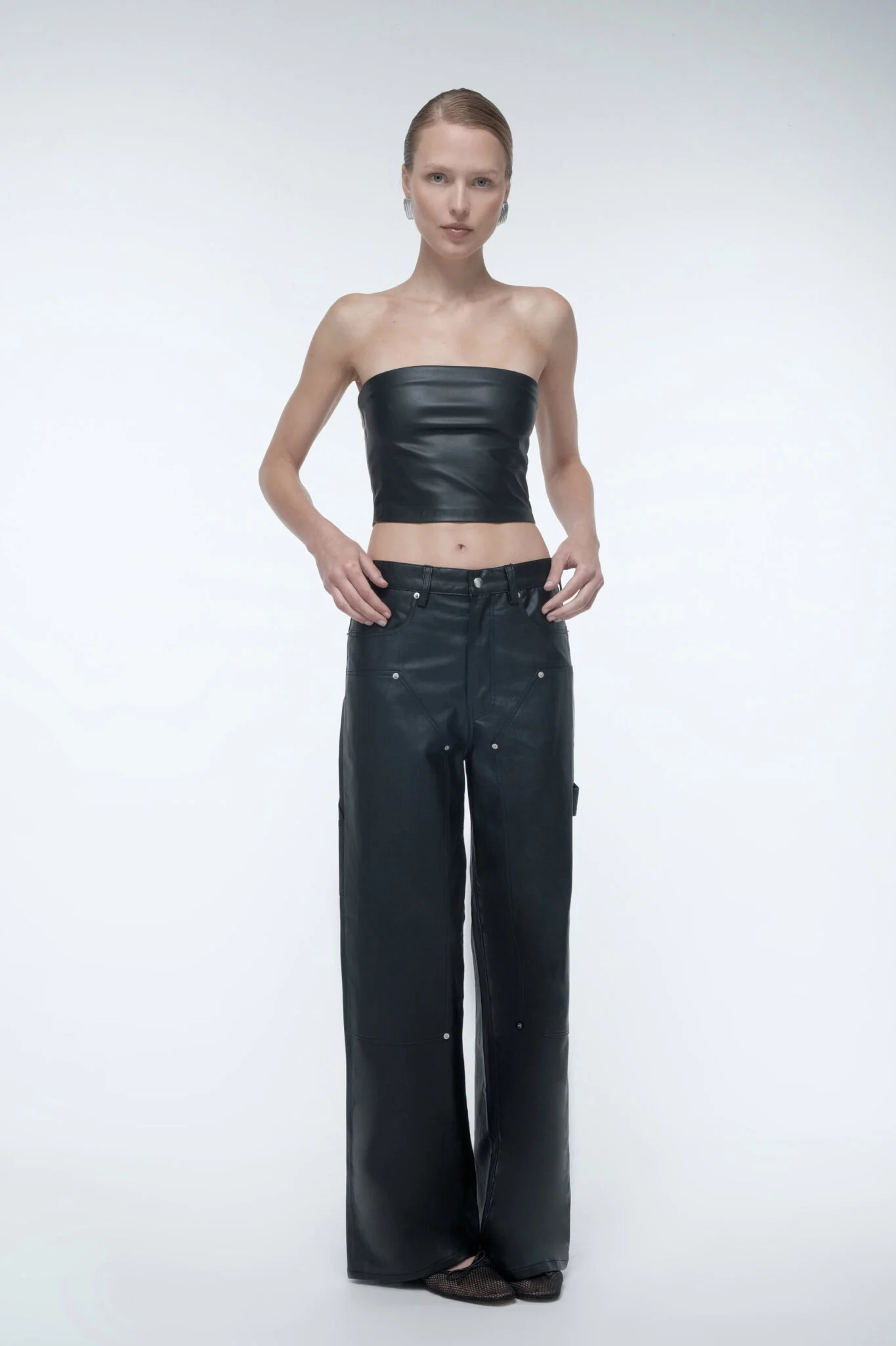 Vegan Leather Trousers - Image 3